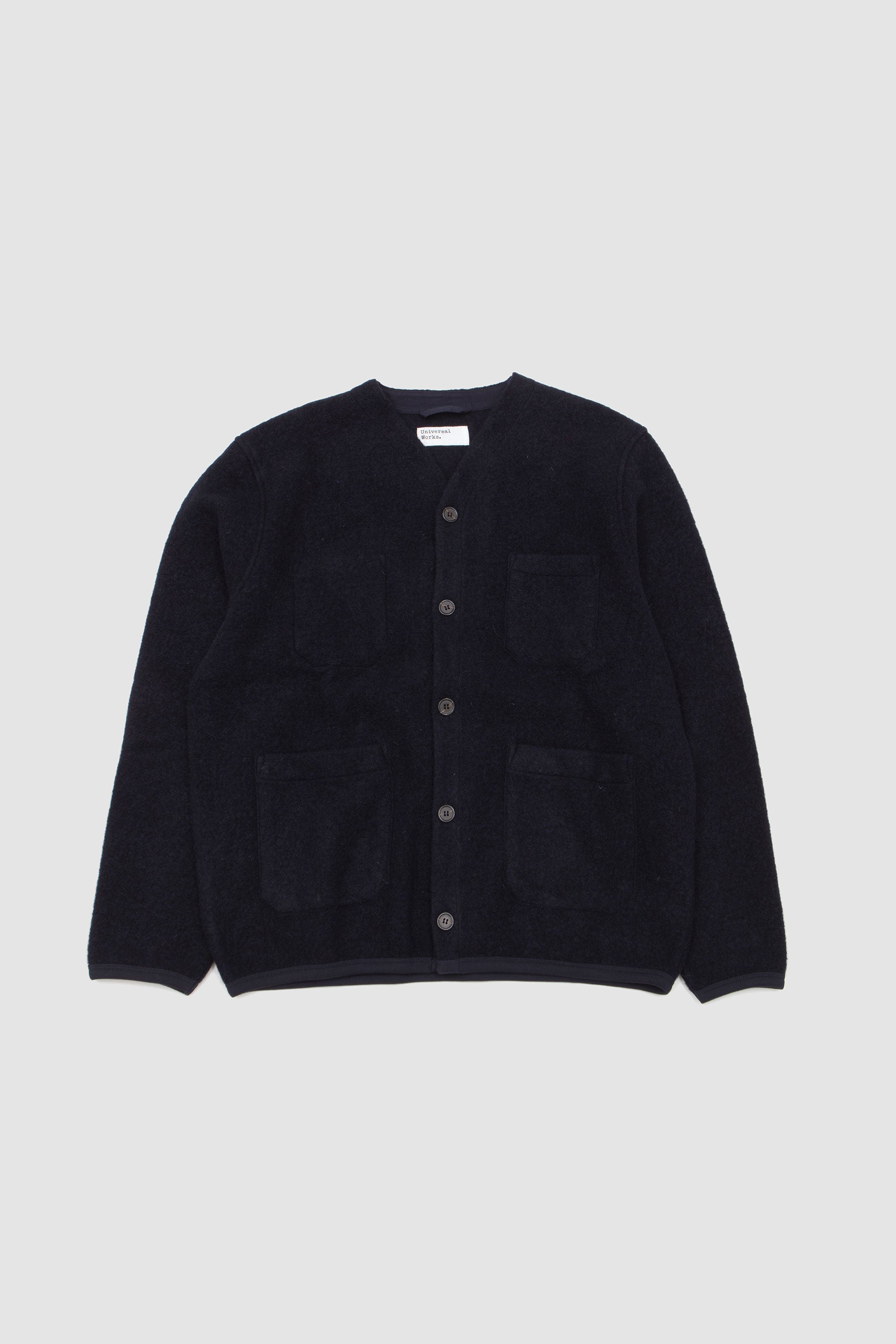 Cardigan Wool Fleece Navy_1