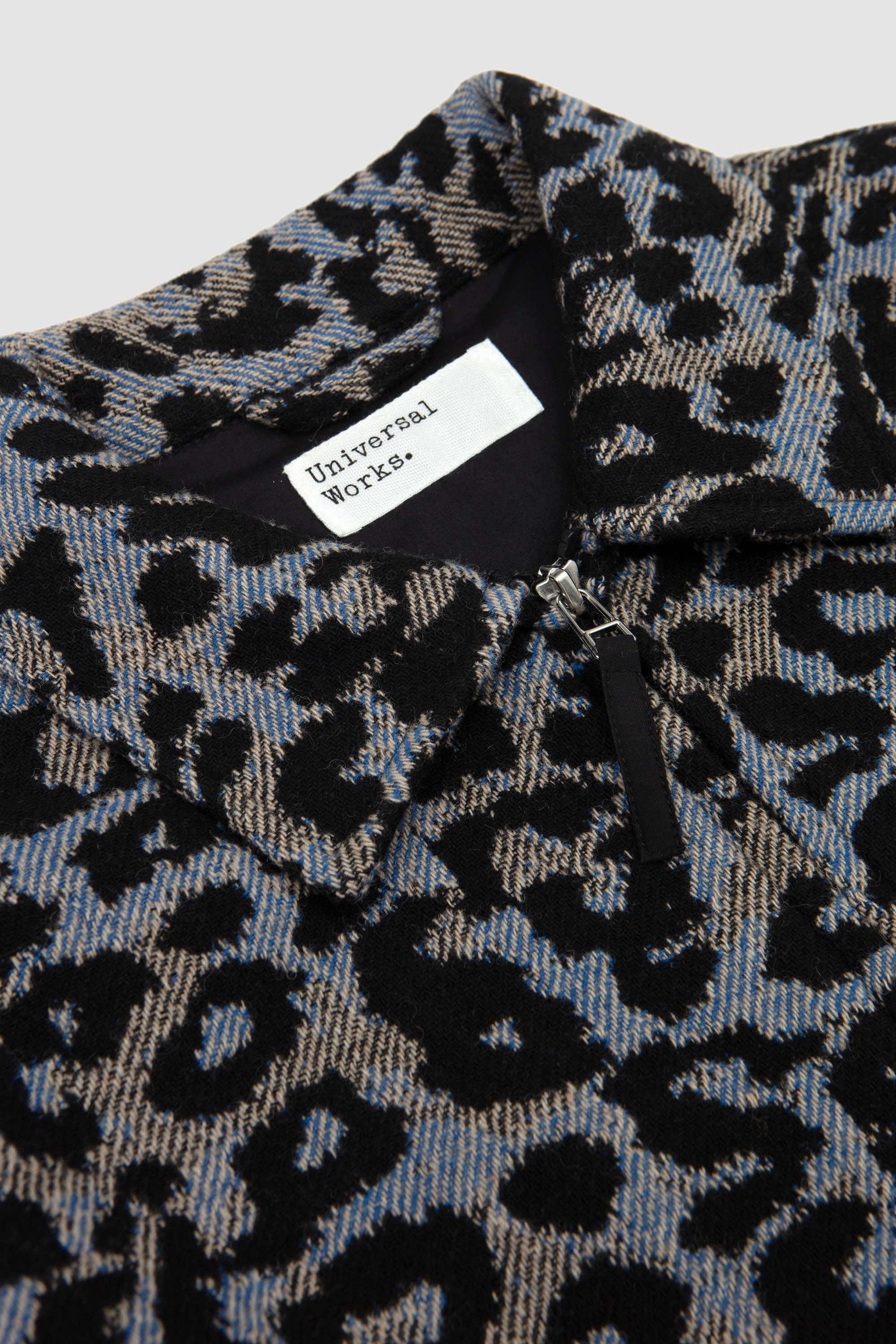 Club Jacket Leopard Floral Wool Blue