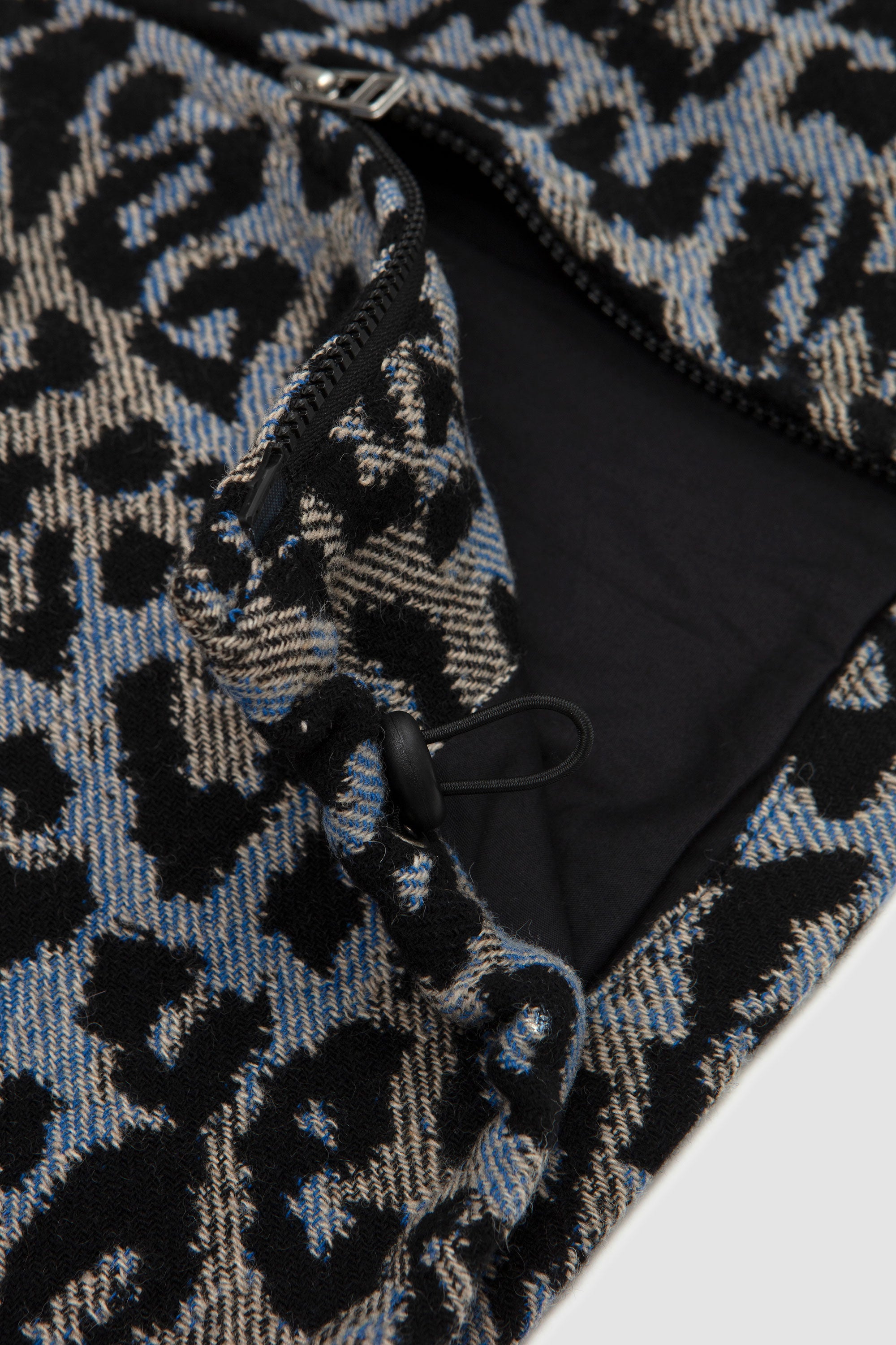 Club Jacket Leopard Floral Wool Blue