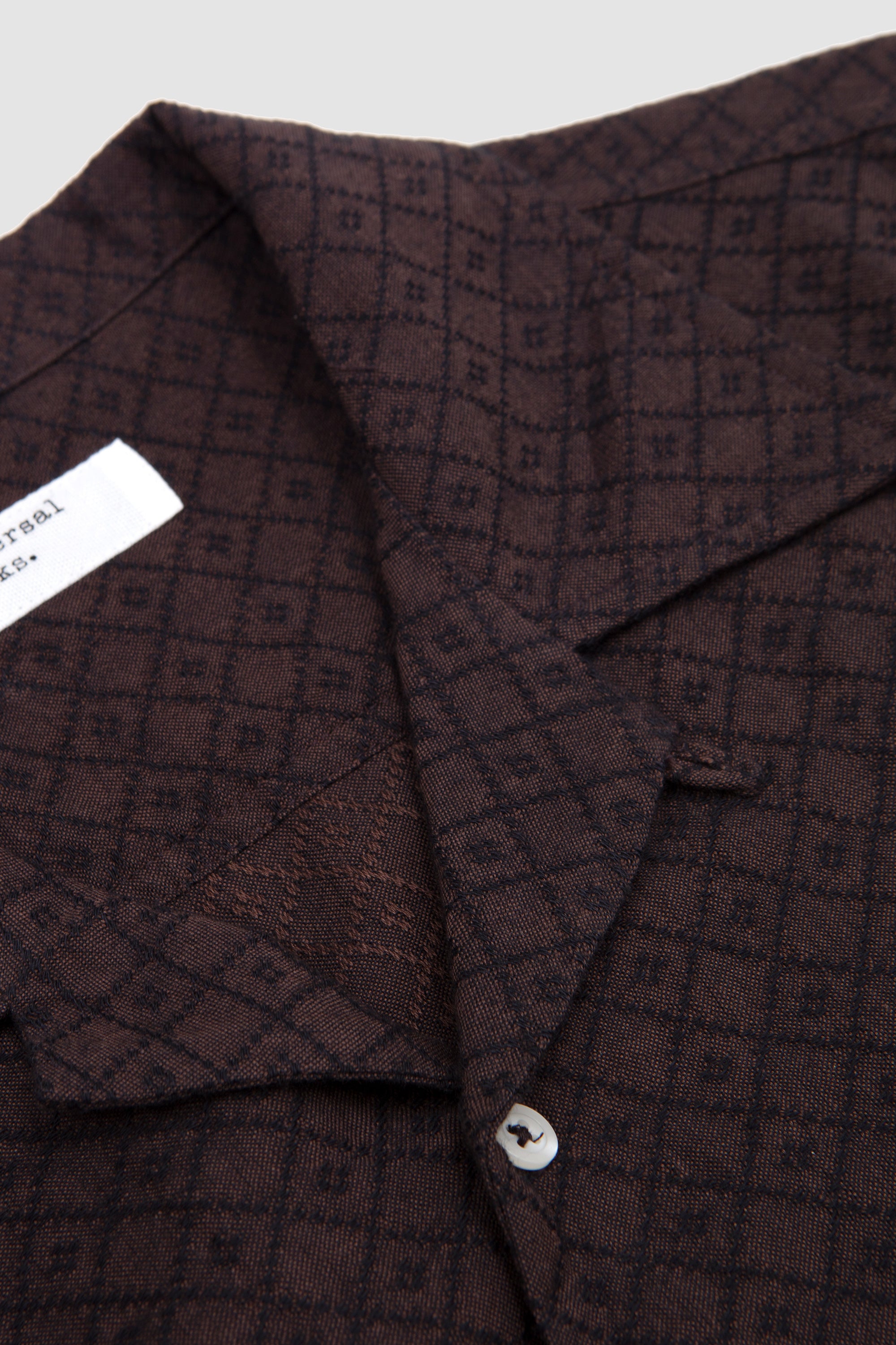 Deck Shirt Diamond Dobby Brown_2