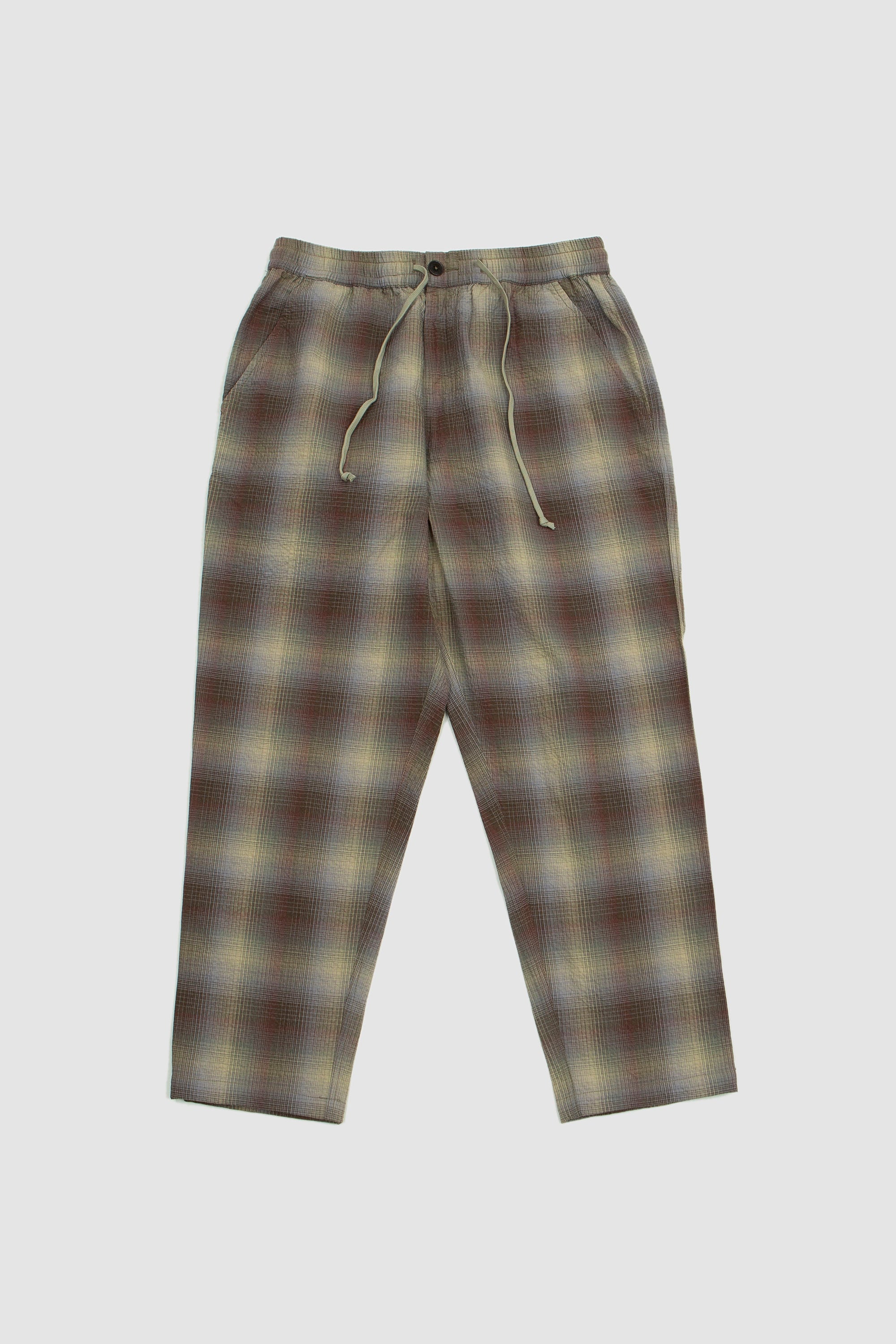Hi Water Trousers Olive Check PT Seersucker_1