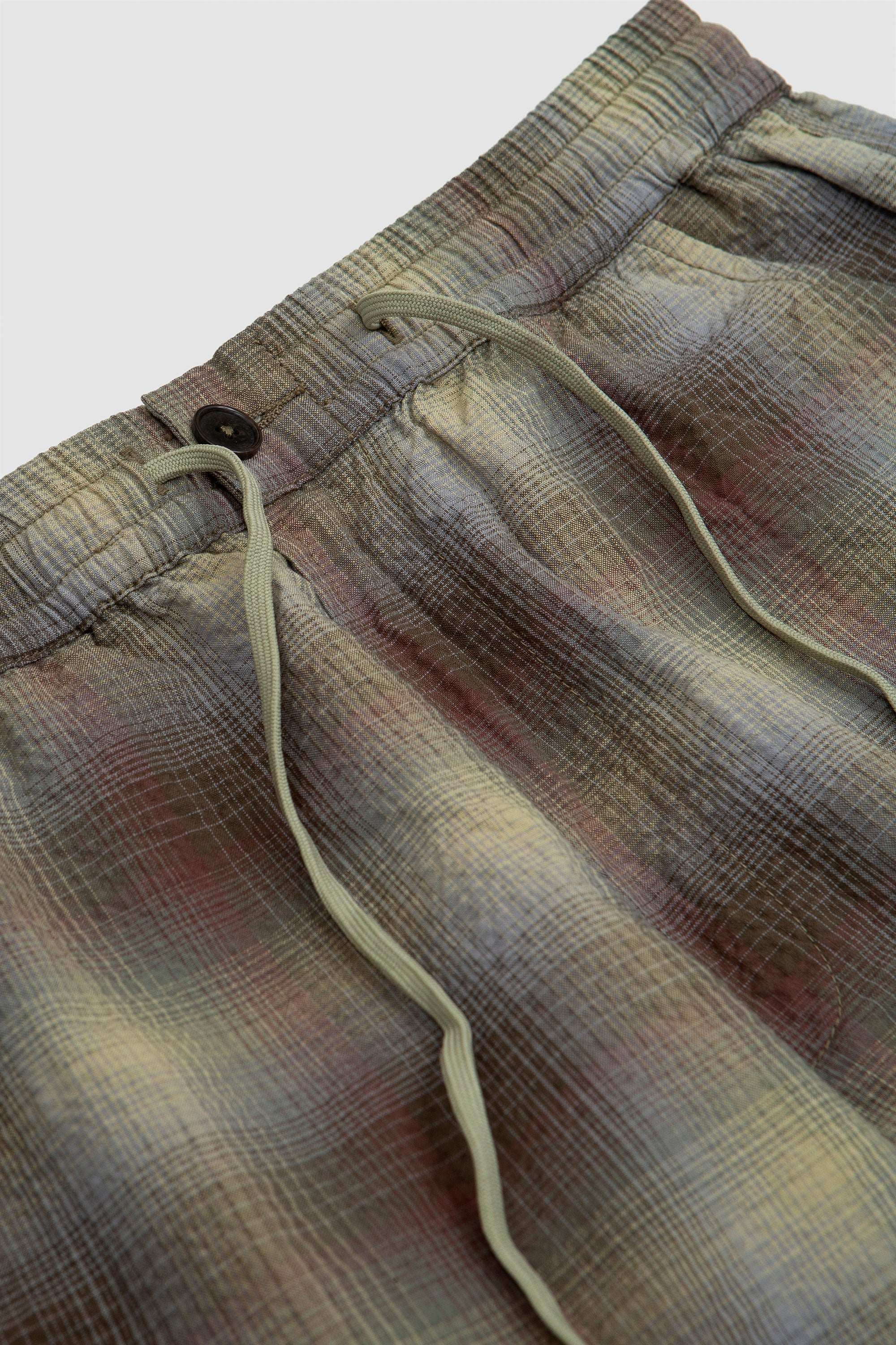 Hi Water Trousers Olive Check PT Seersucker