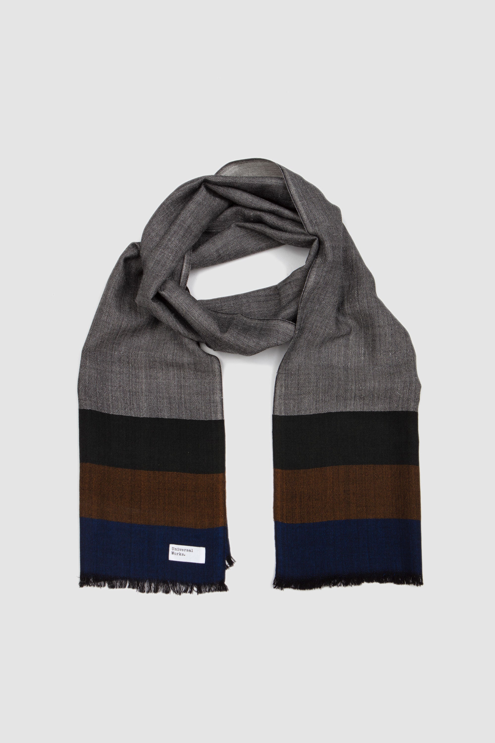 Himalayan Scarf Reversible Wool Grey