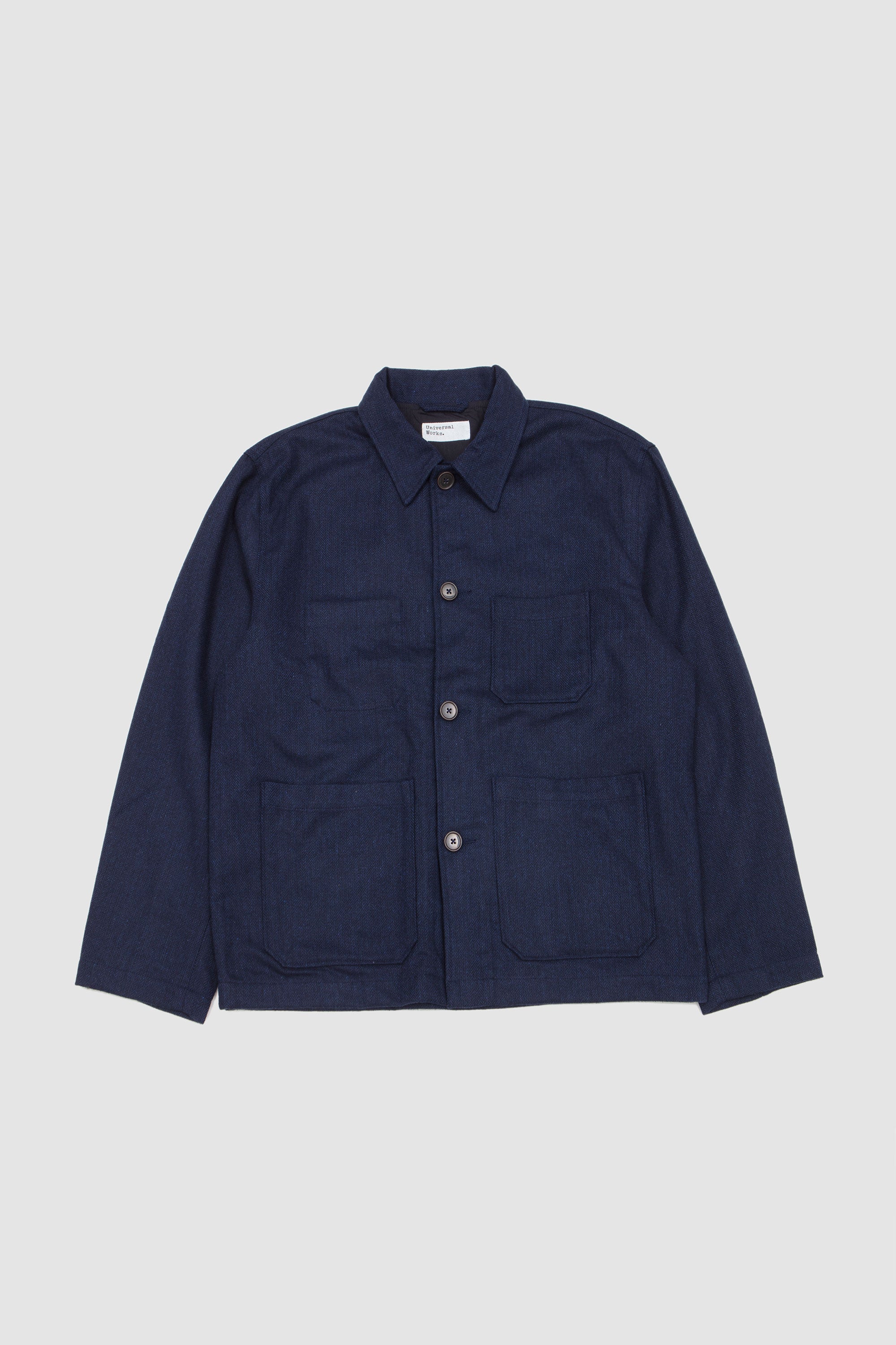 Ives Jacket Wool Herringbone Navy