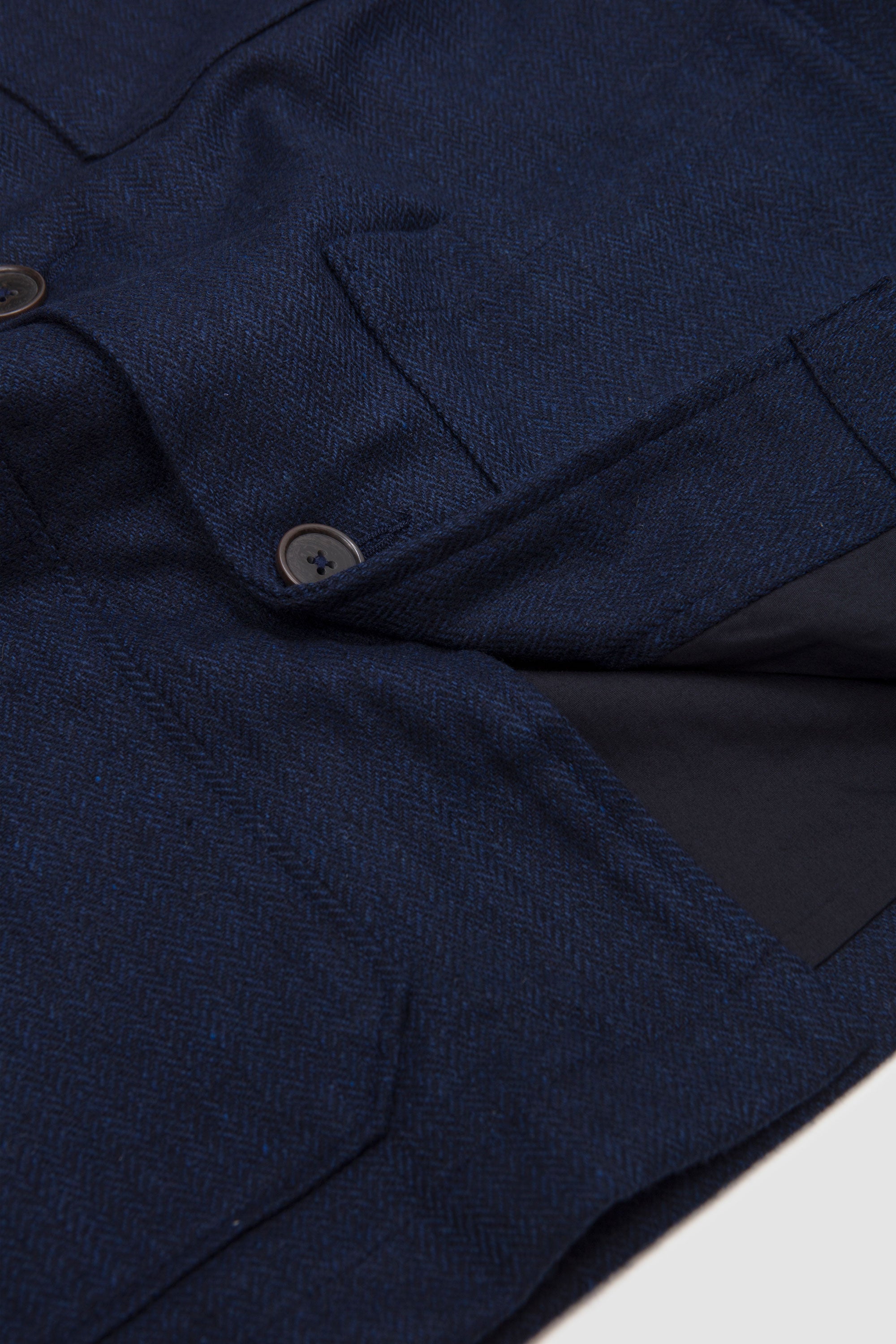 Ives Jacket Wool Herringbone Navy_3