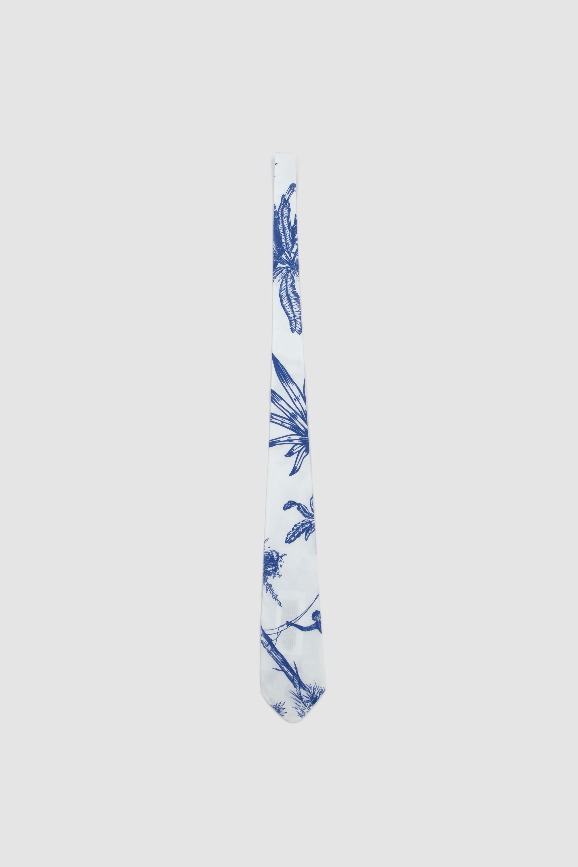 Jungle Toile Poplin Tie White_1