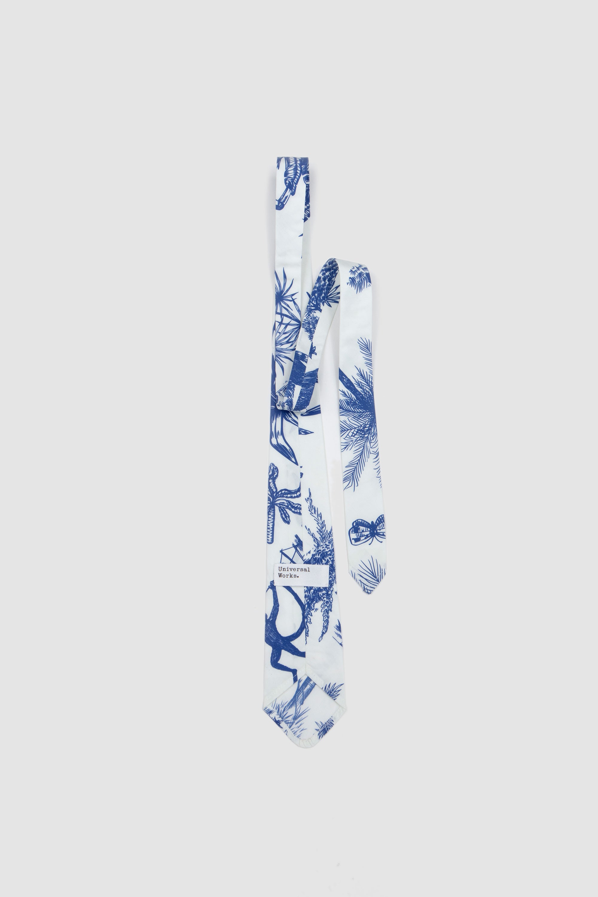 Jungle Toile Poplin Tie White_5