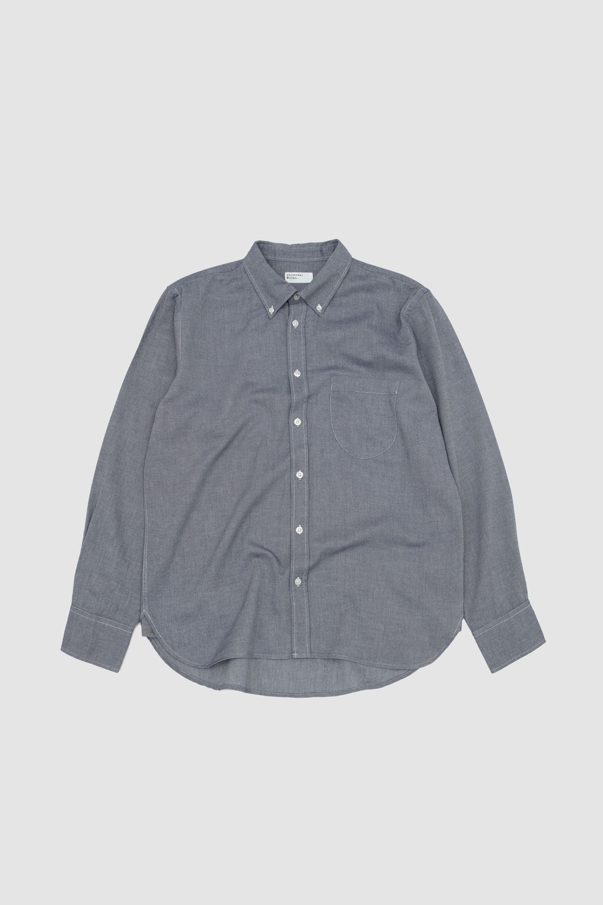 SPORTIVO [Silk broad button down shirt sax blue chambray]