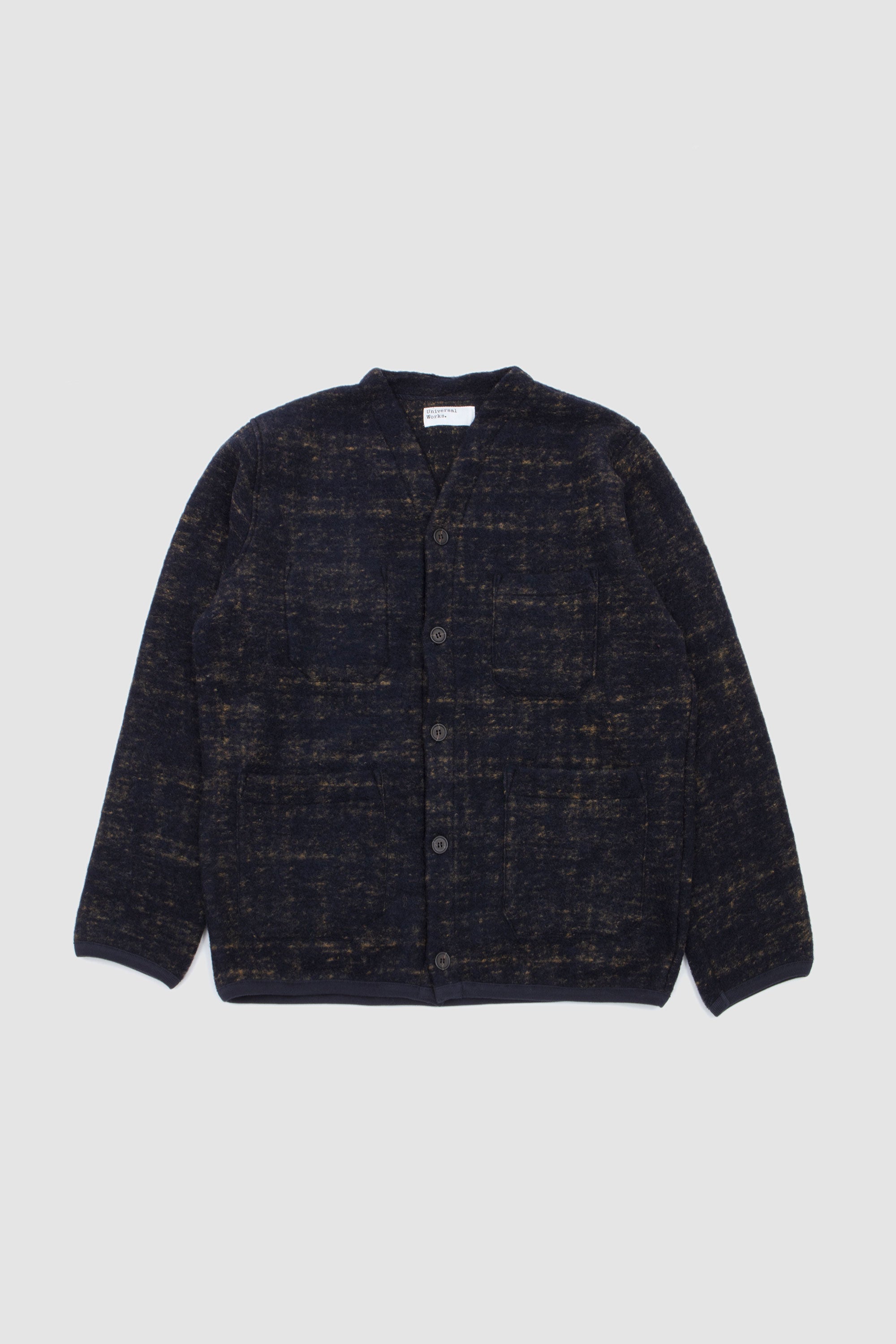 Marble Fleece Cardigan Navy