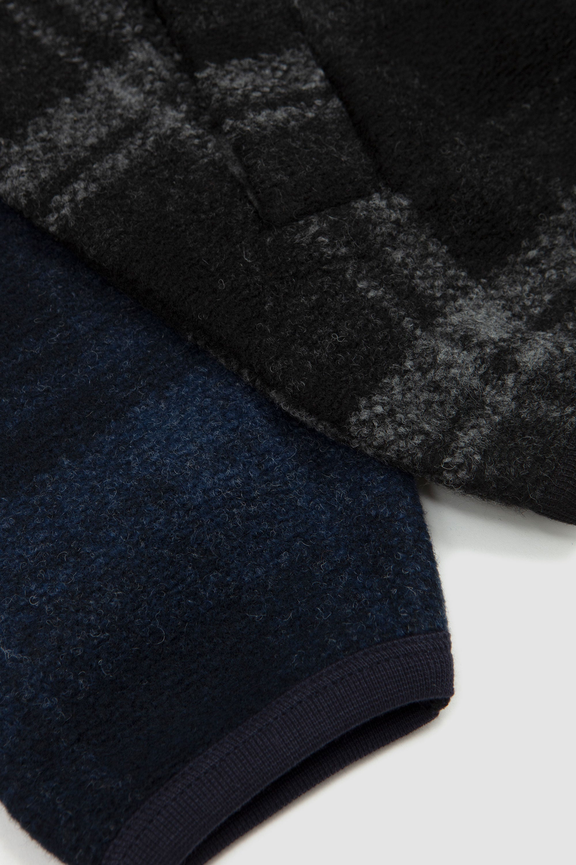 Moh Check Fleece Button Front Bomber Grey