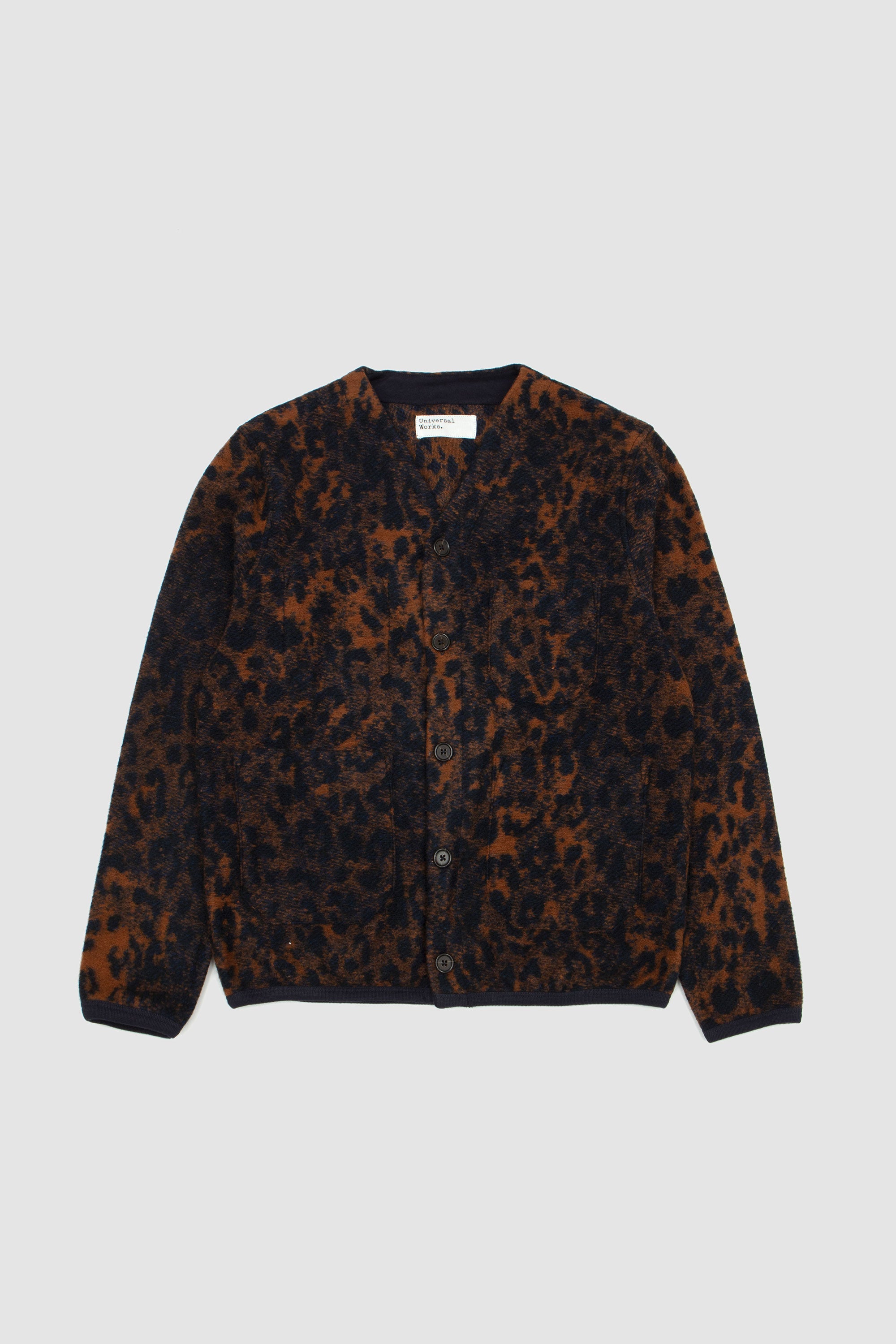 Night Leopard Cardigan Dark Navy/ Brown_1