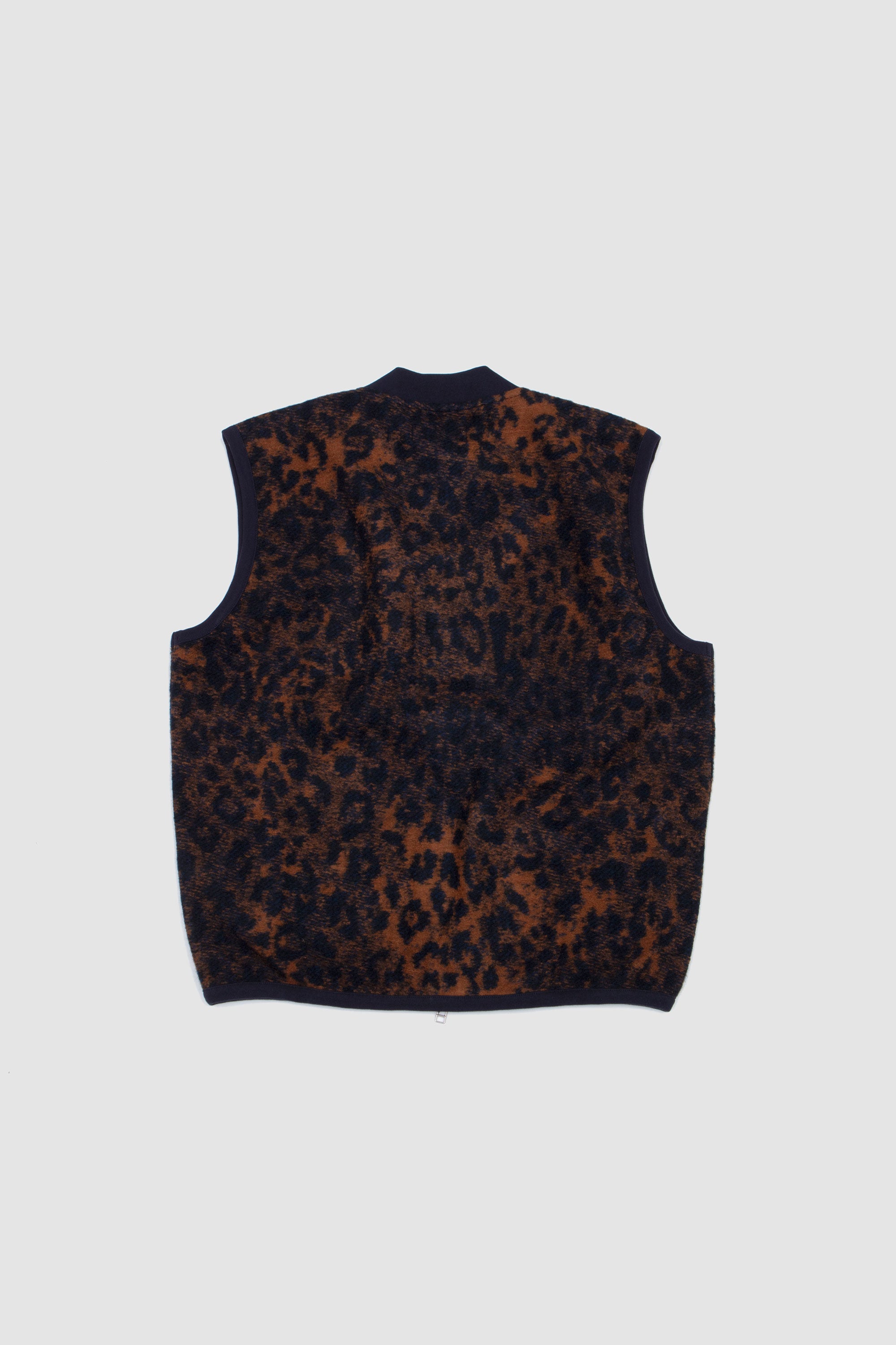 Night Leopard Zip Waistcoat Dark Navy/ Brown_4