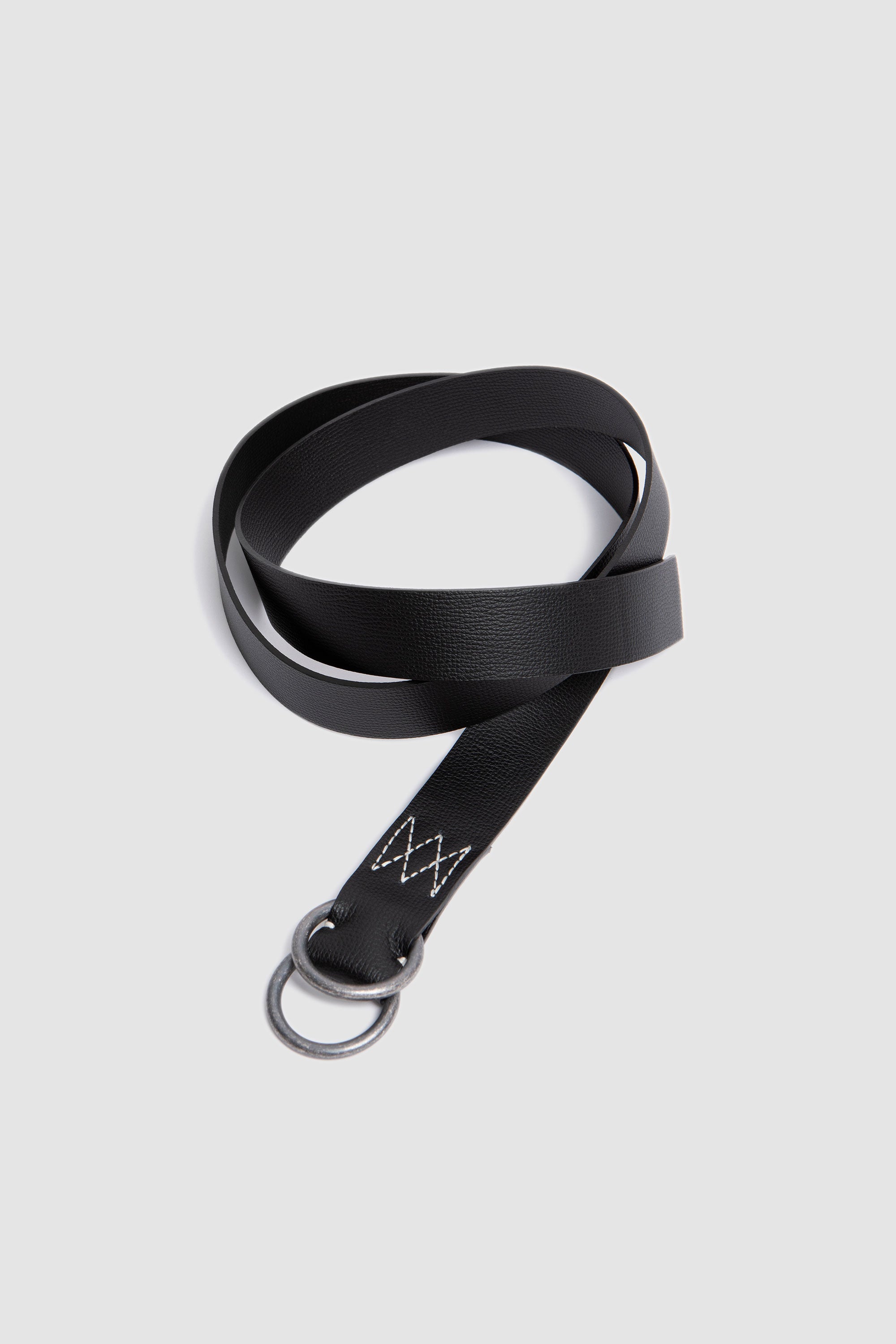 O Ring Belt Leather Black