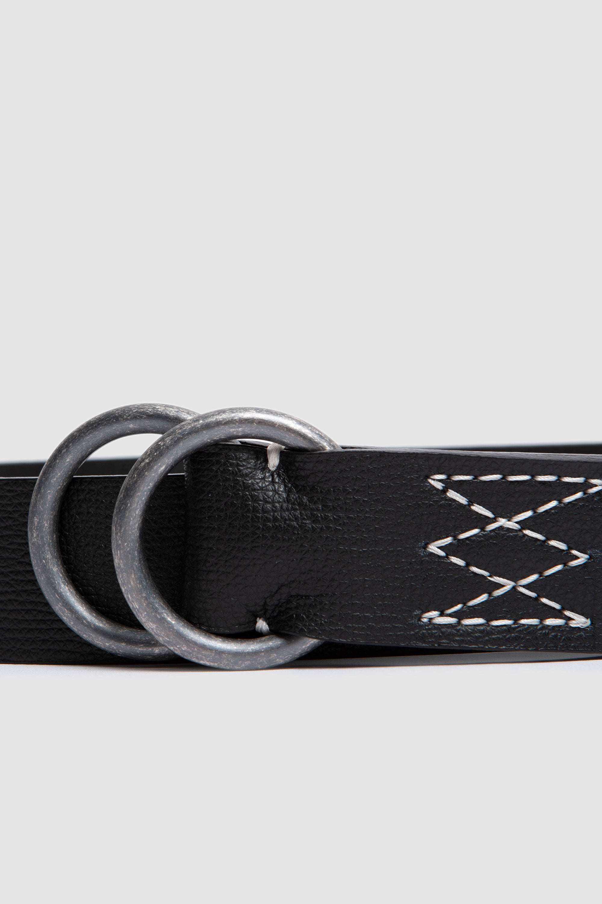 O Ring Belt Leather Black
