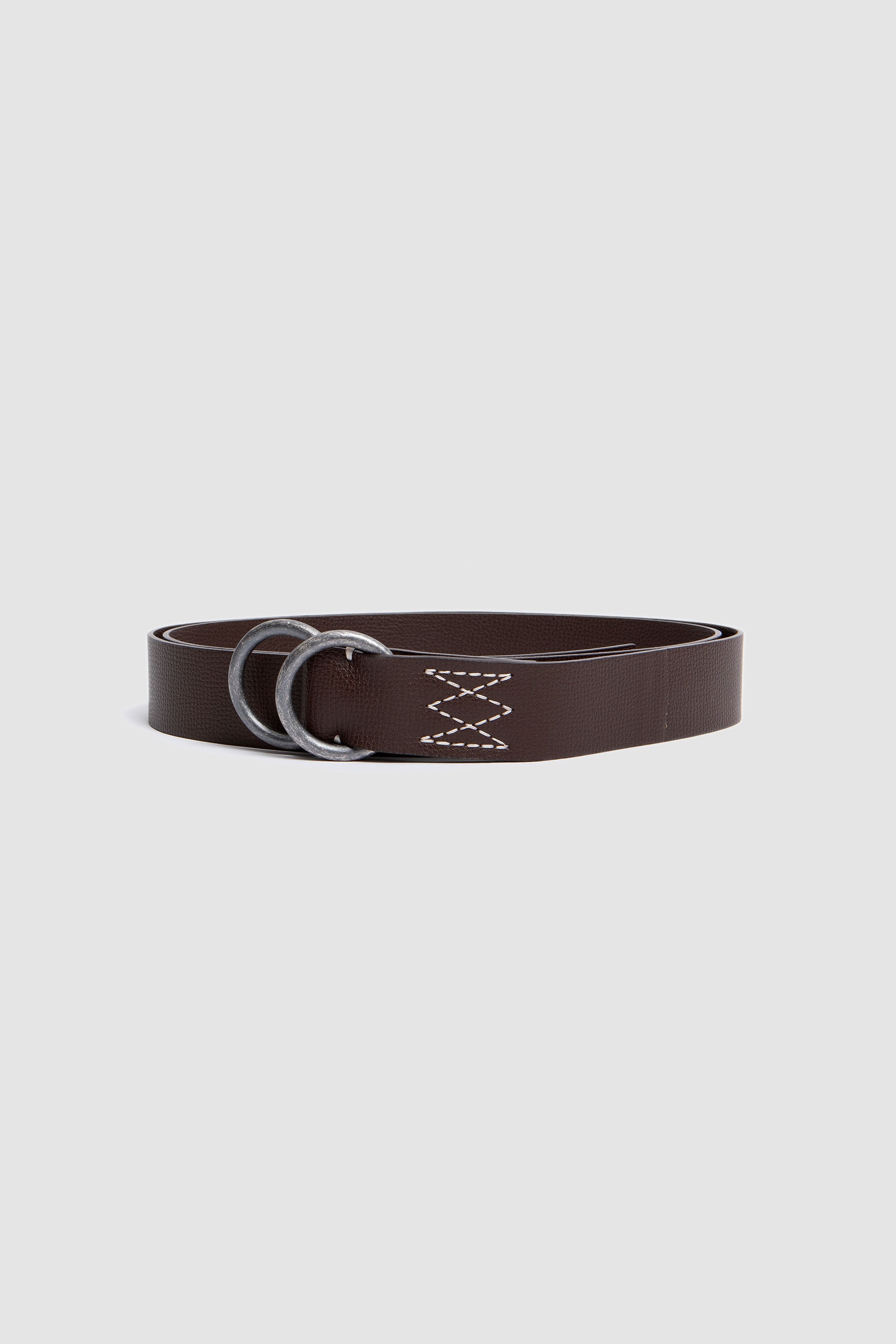 O Ring Belt Leather Brown