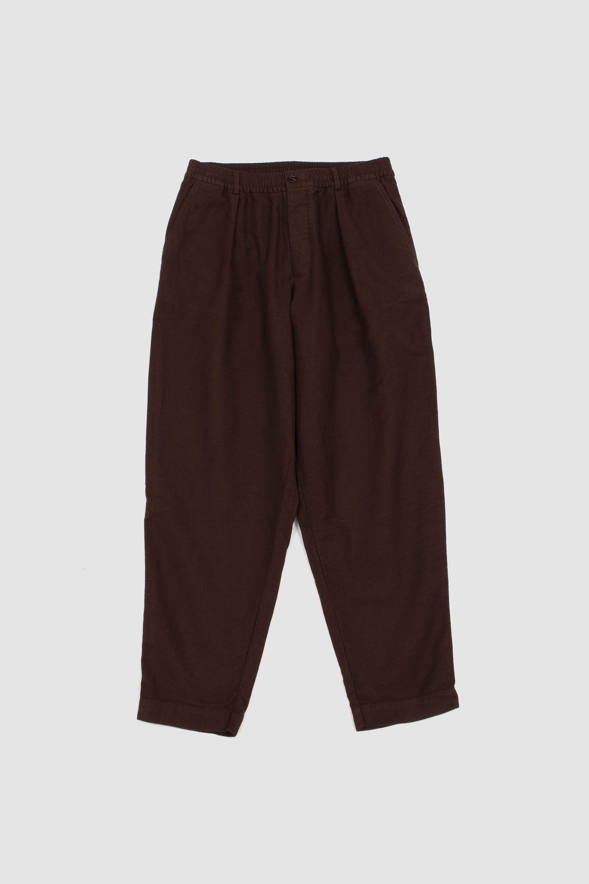 Pleated Track Pant Confort Moleskin Brown
