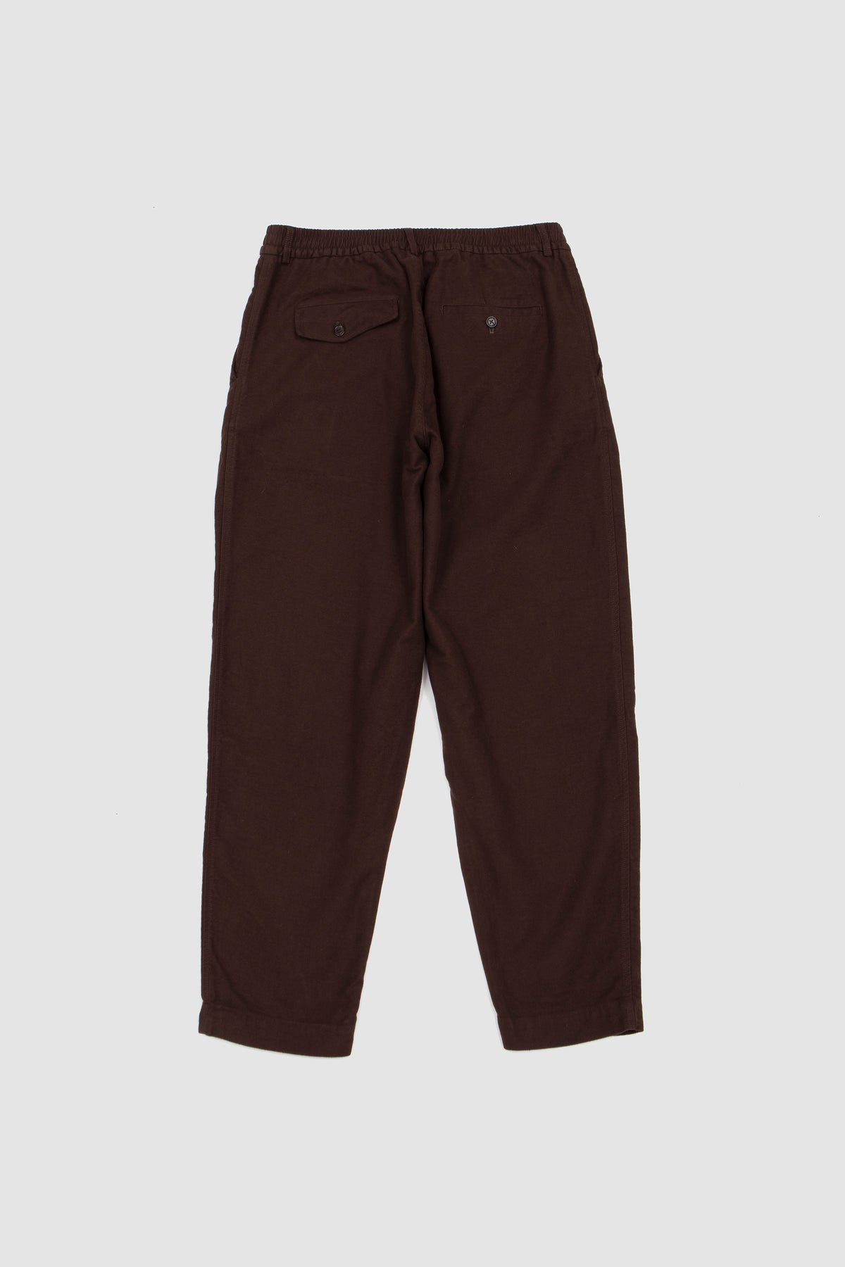 Pleated Track Pant Confort Moleskin Brown_4