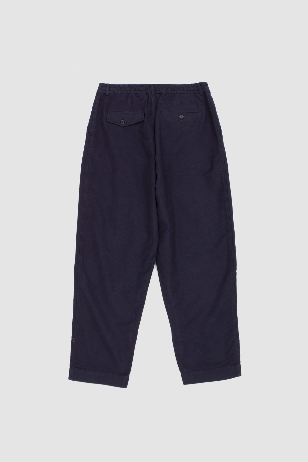 Pleated Track Pant Confort Moleskin Navy_4