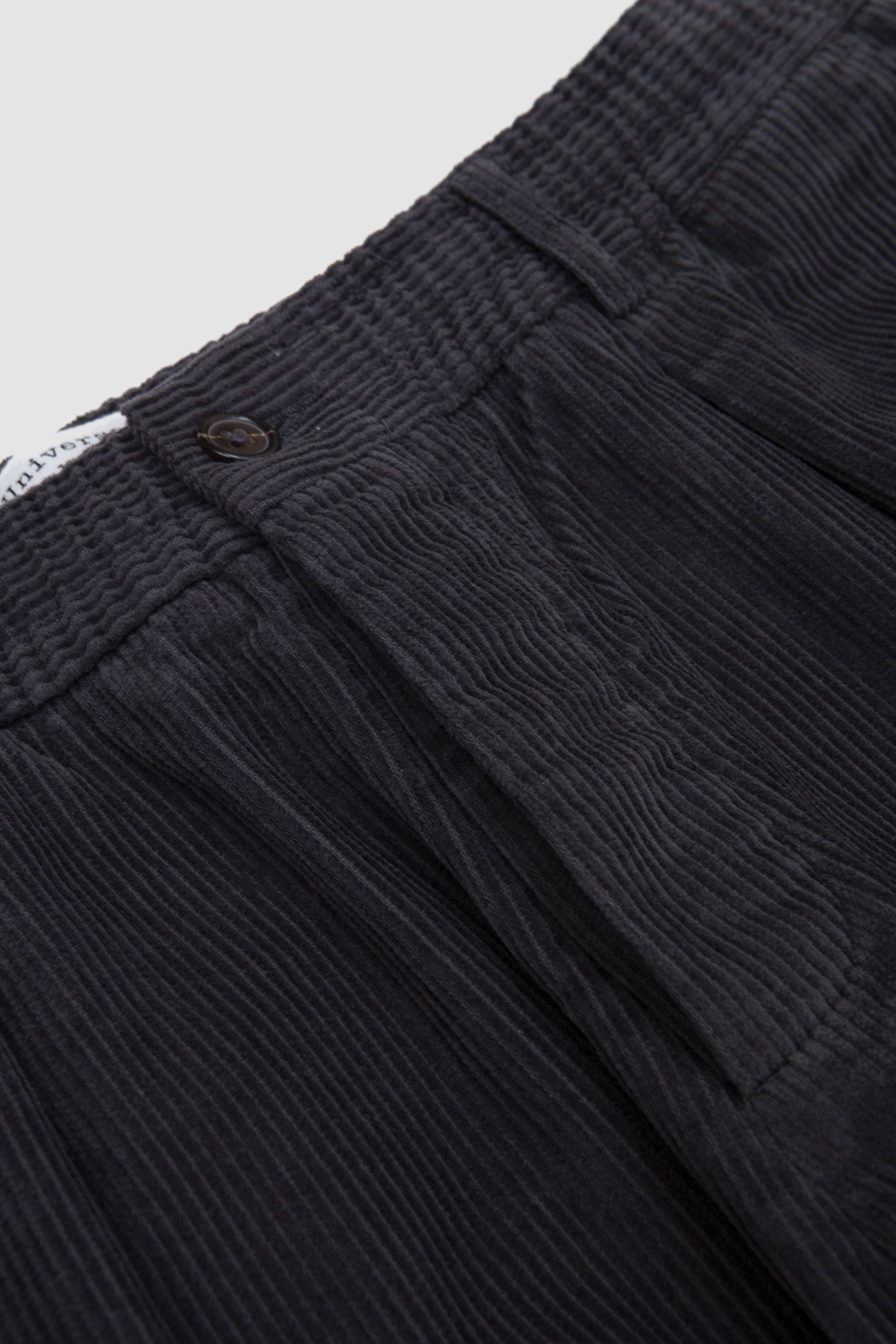 Pleated Track Pant Cord Charcoal