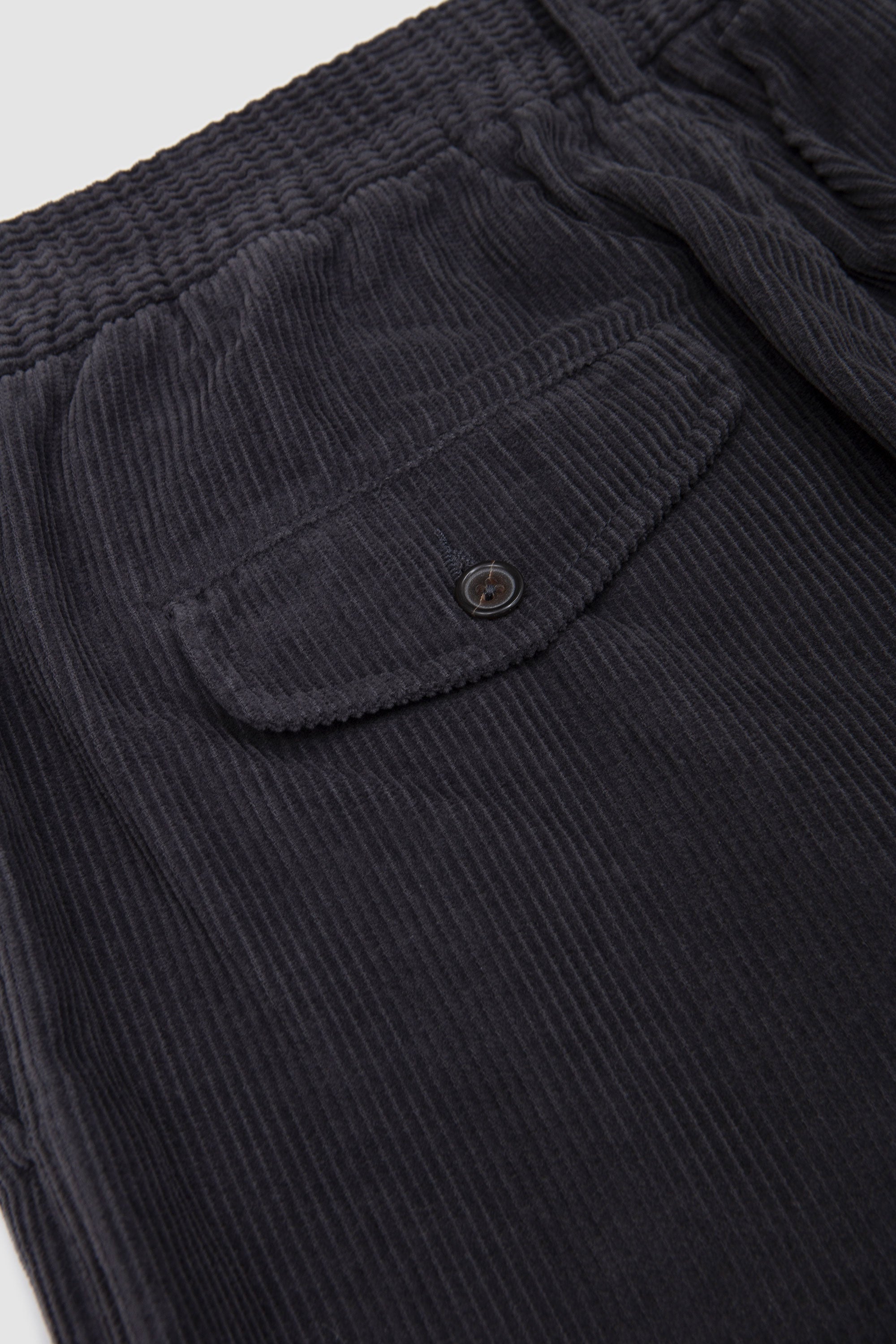 Pleated Track Pant Cord Charcoal