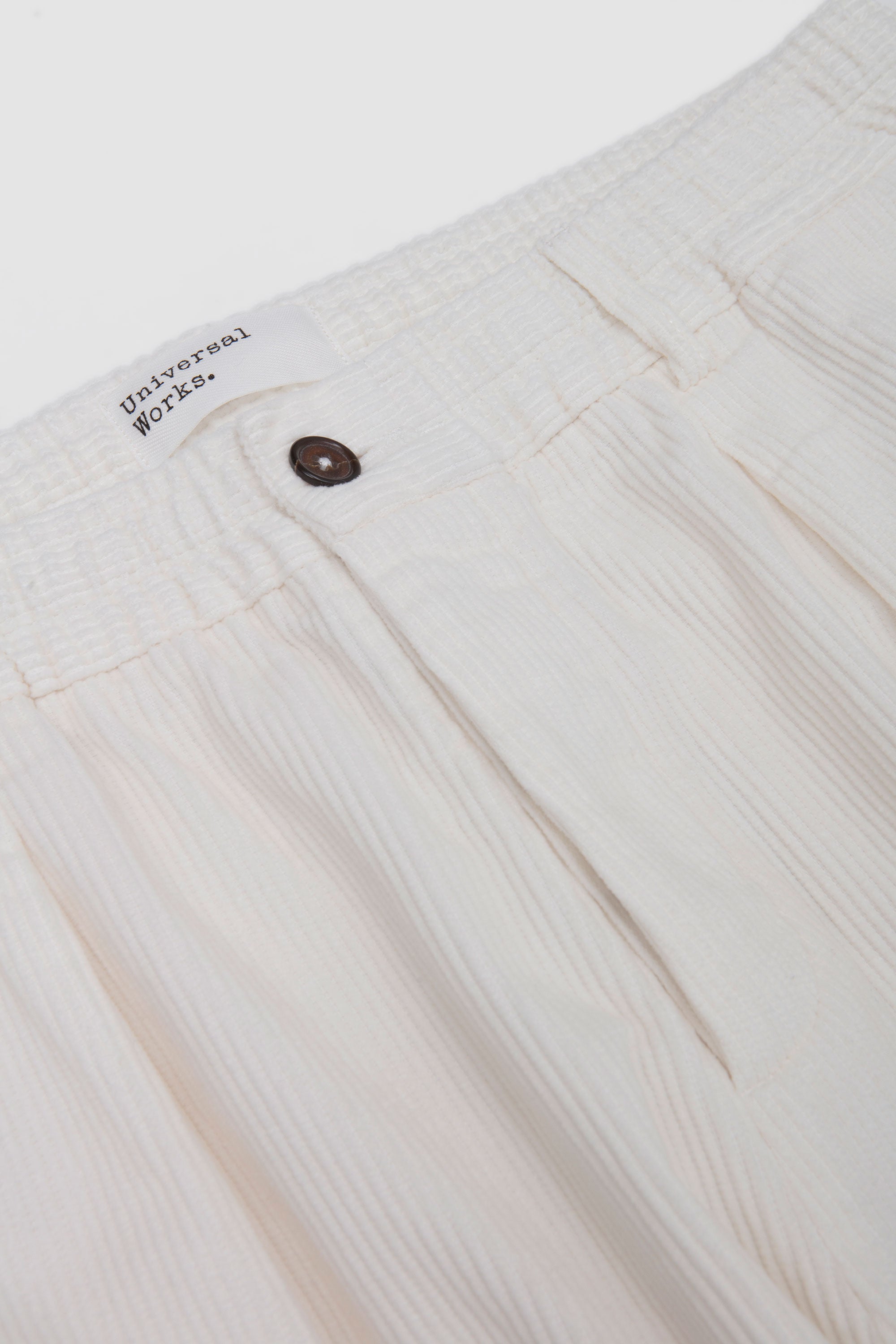 Pleated Track Pant Cord Ecru