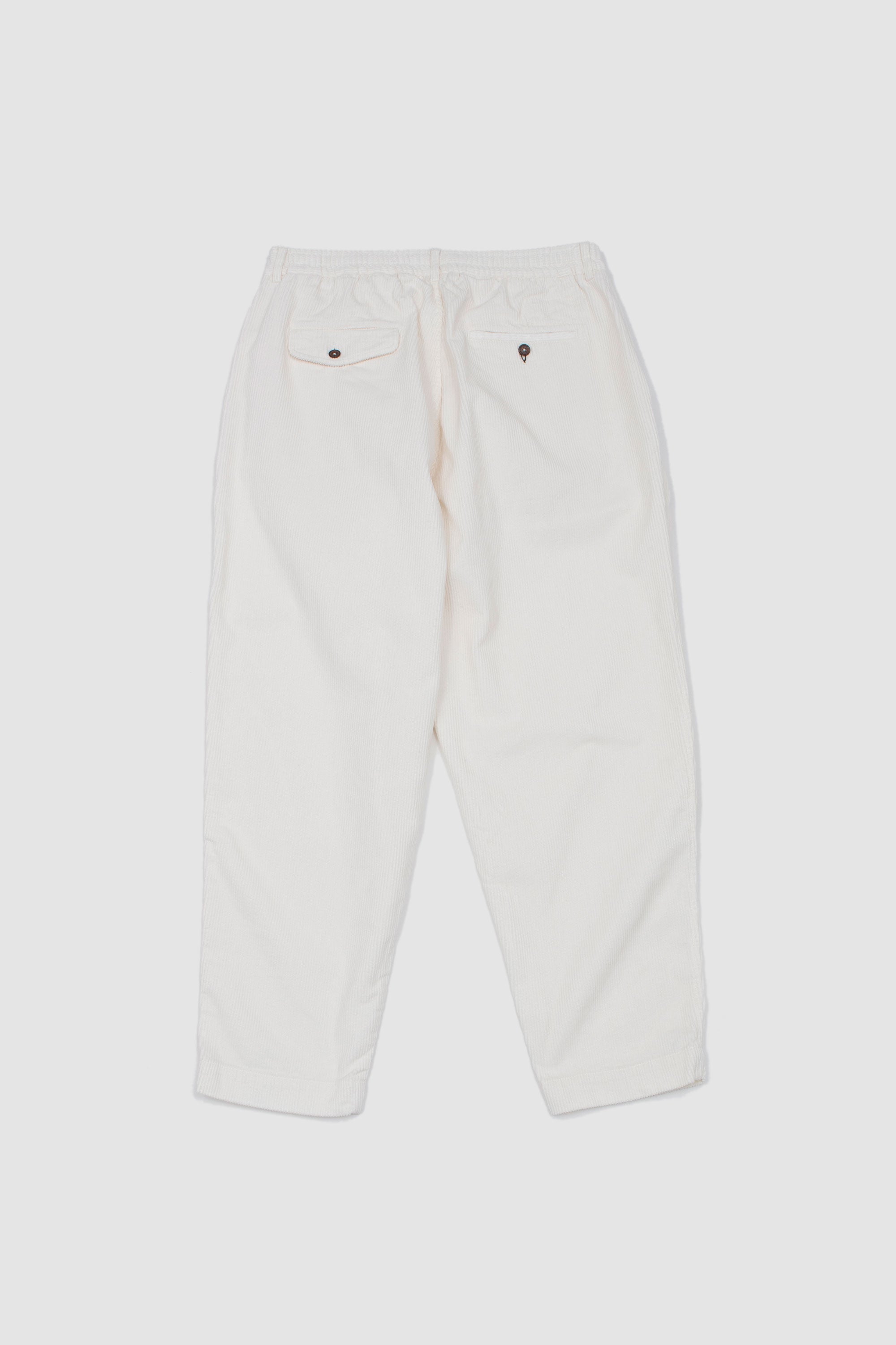 Pleated Track Pant Cord Ecru_4