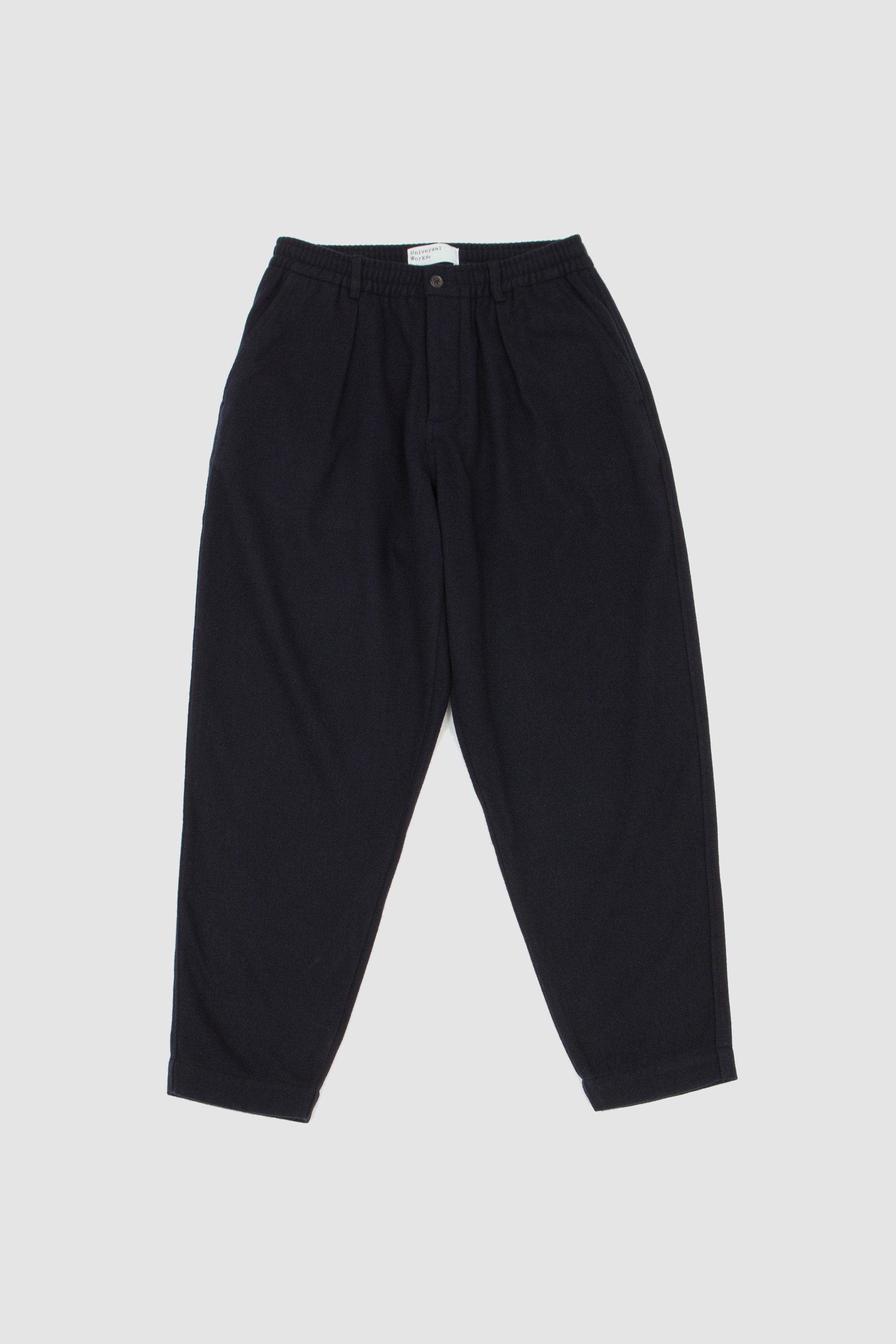 Pleated Track Pant Soft Rec. Wool Dark Navy