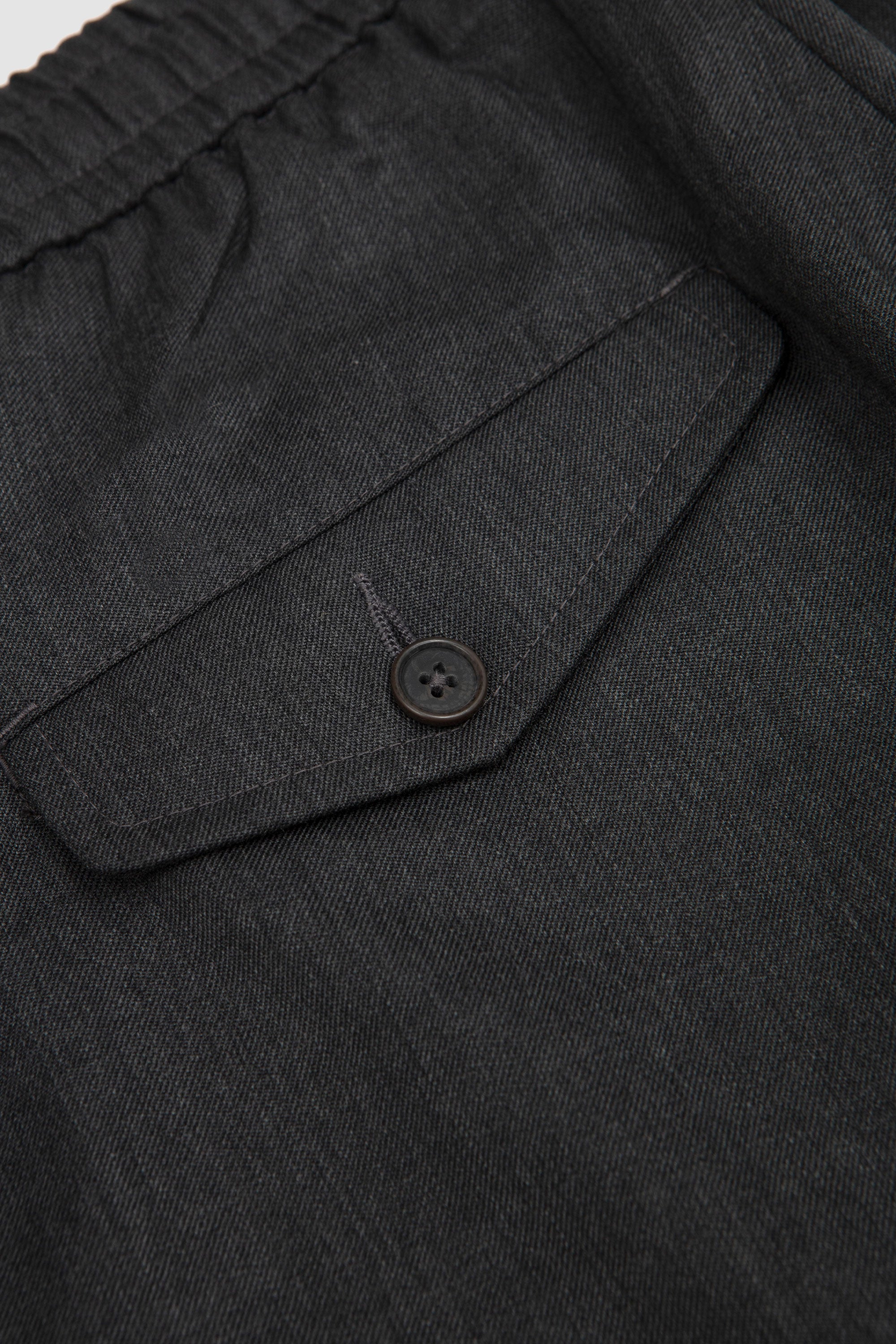 Pleated Track Pant Travel Suiting Charcoal