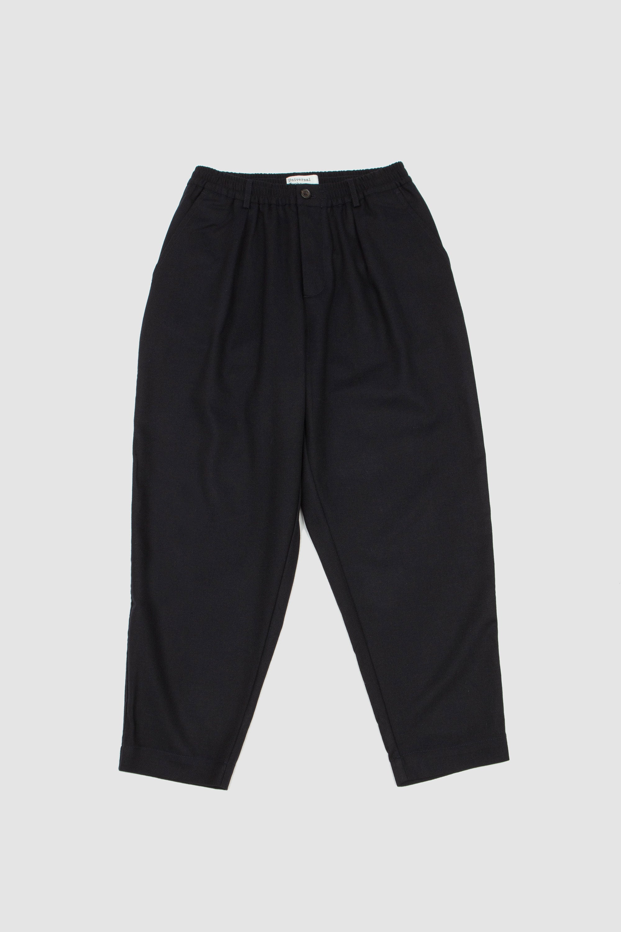 Pleated Track Pant Upcycled It Tweed Dark Navy_1