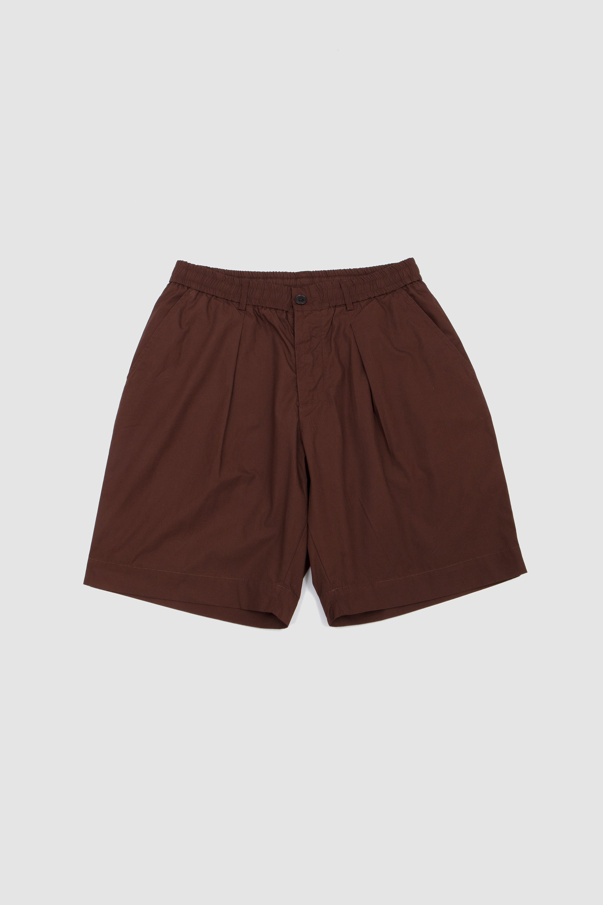 Pleated Track Short Peached Poplin Brown_1