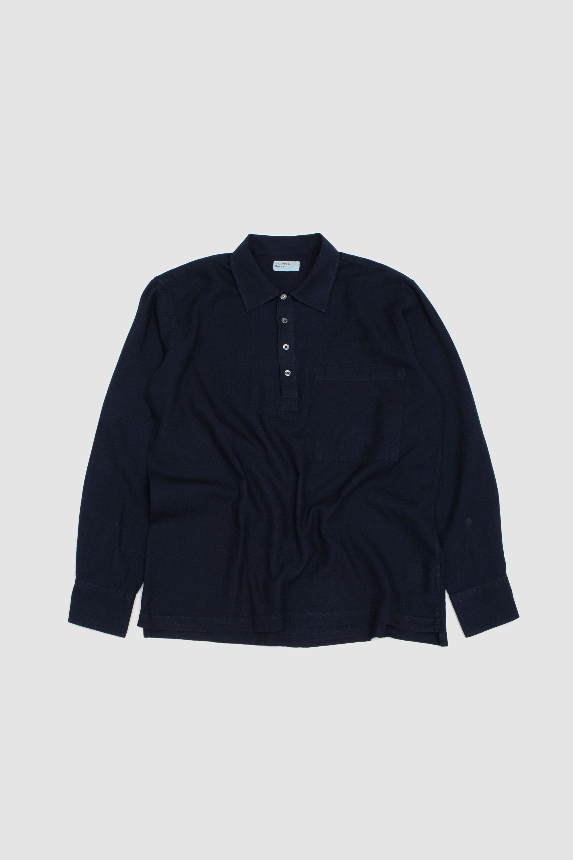 Pullover LS Ori Linen Mix Shirt Indigo