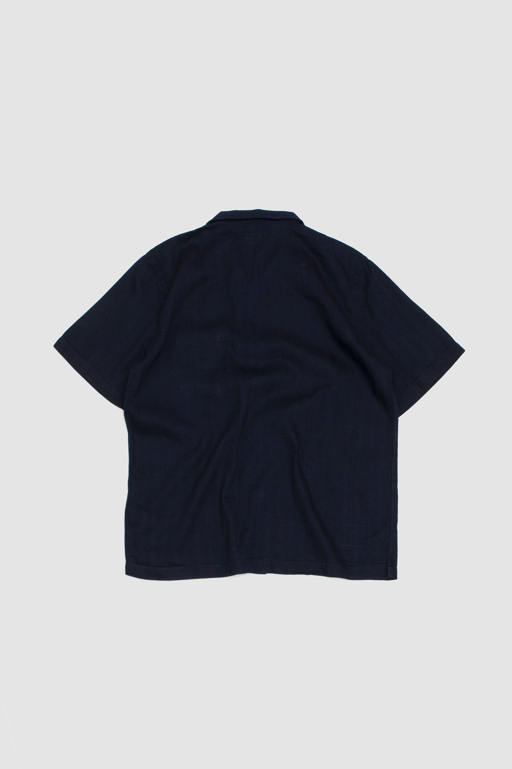Road Herringbone Rec. Cotton Shirt Indigo_4