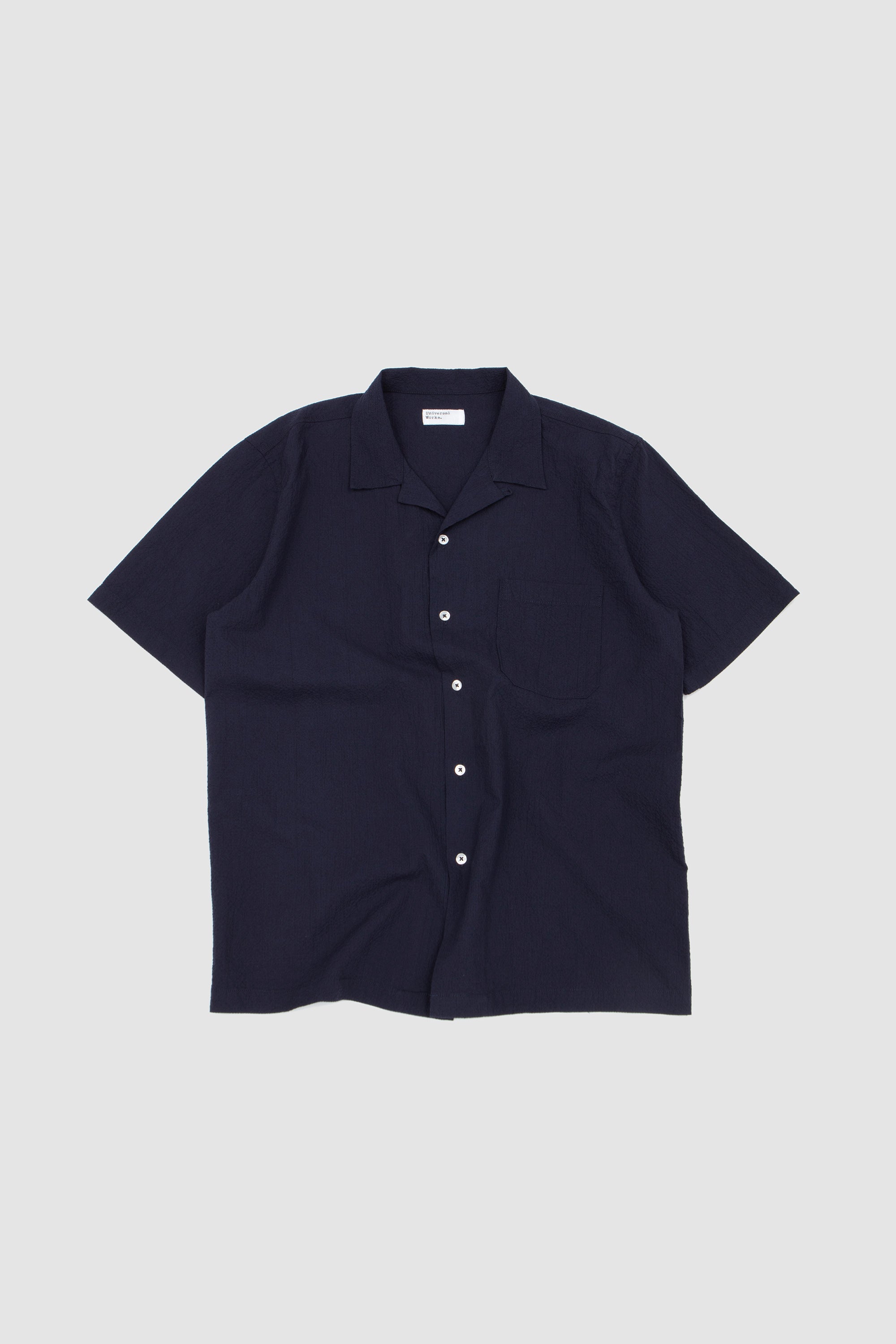 Road Shirt Seersucker Shirting Navy