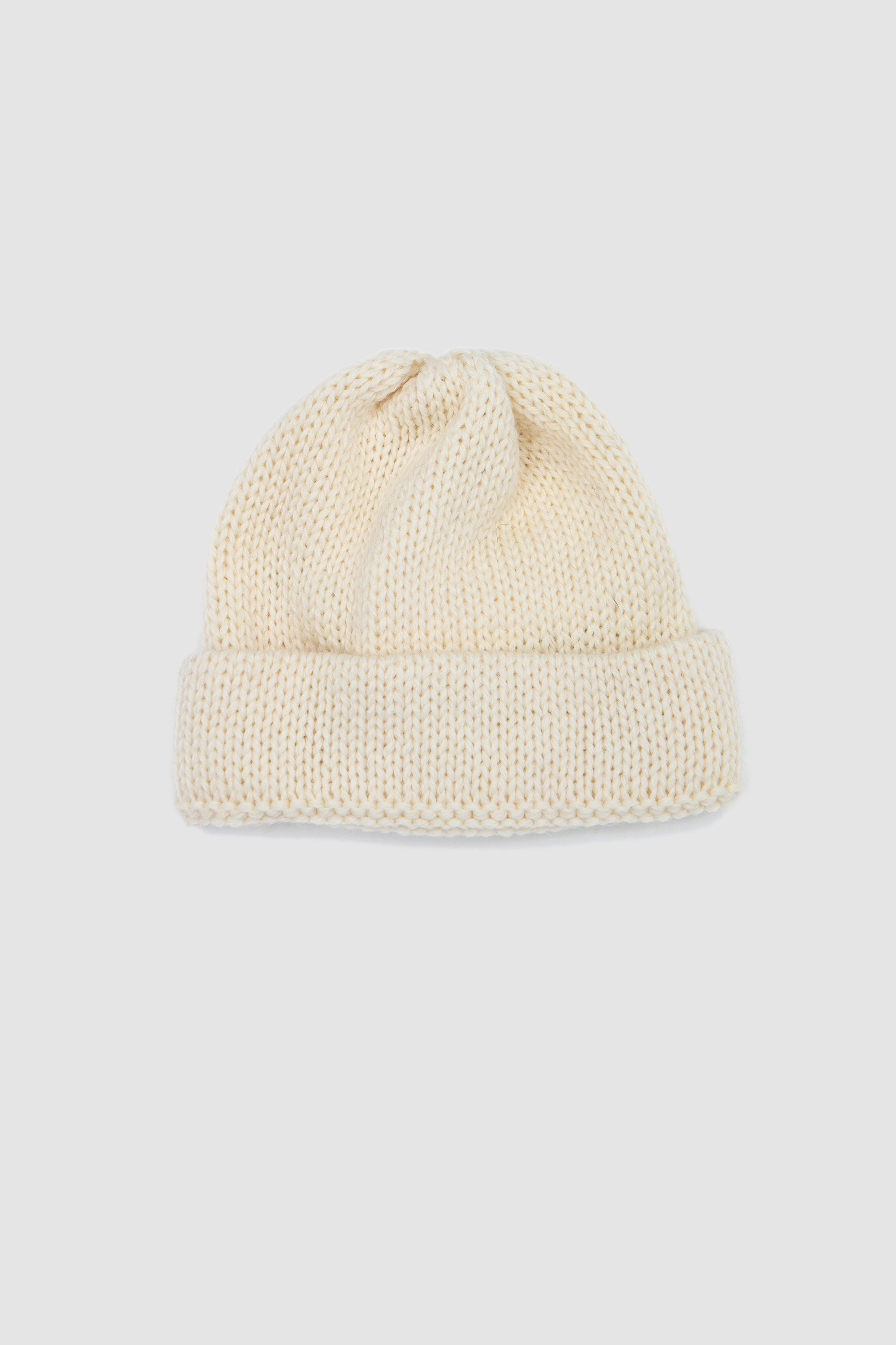 Short Watch Cap British Wool Ecru_1
