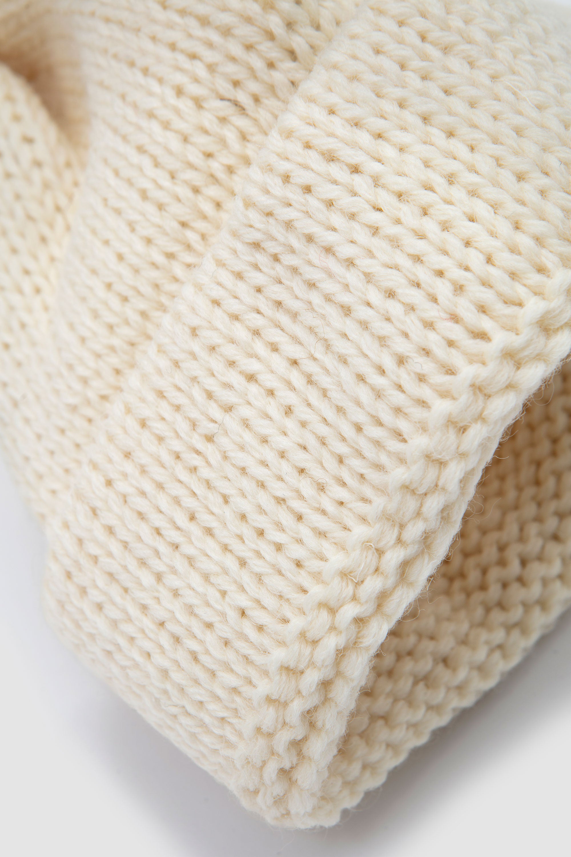 Short Watch Cap British Wool Ecru