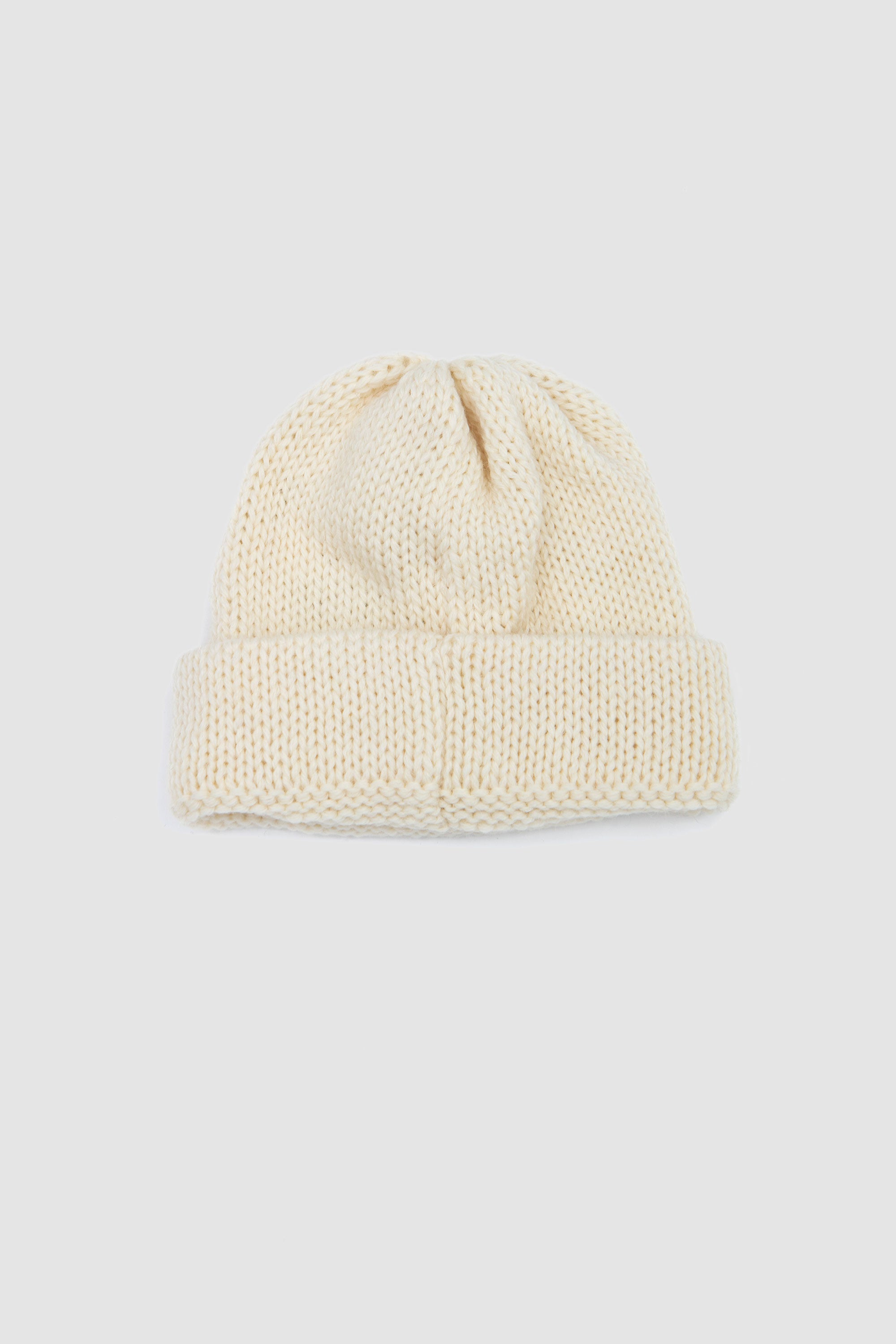 Short Watch Cap British Wool Ecru_4