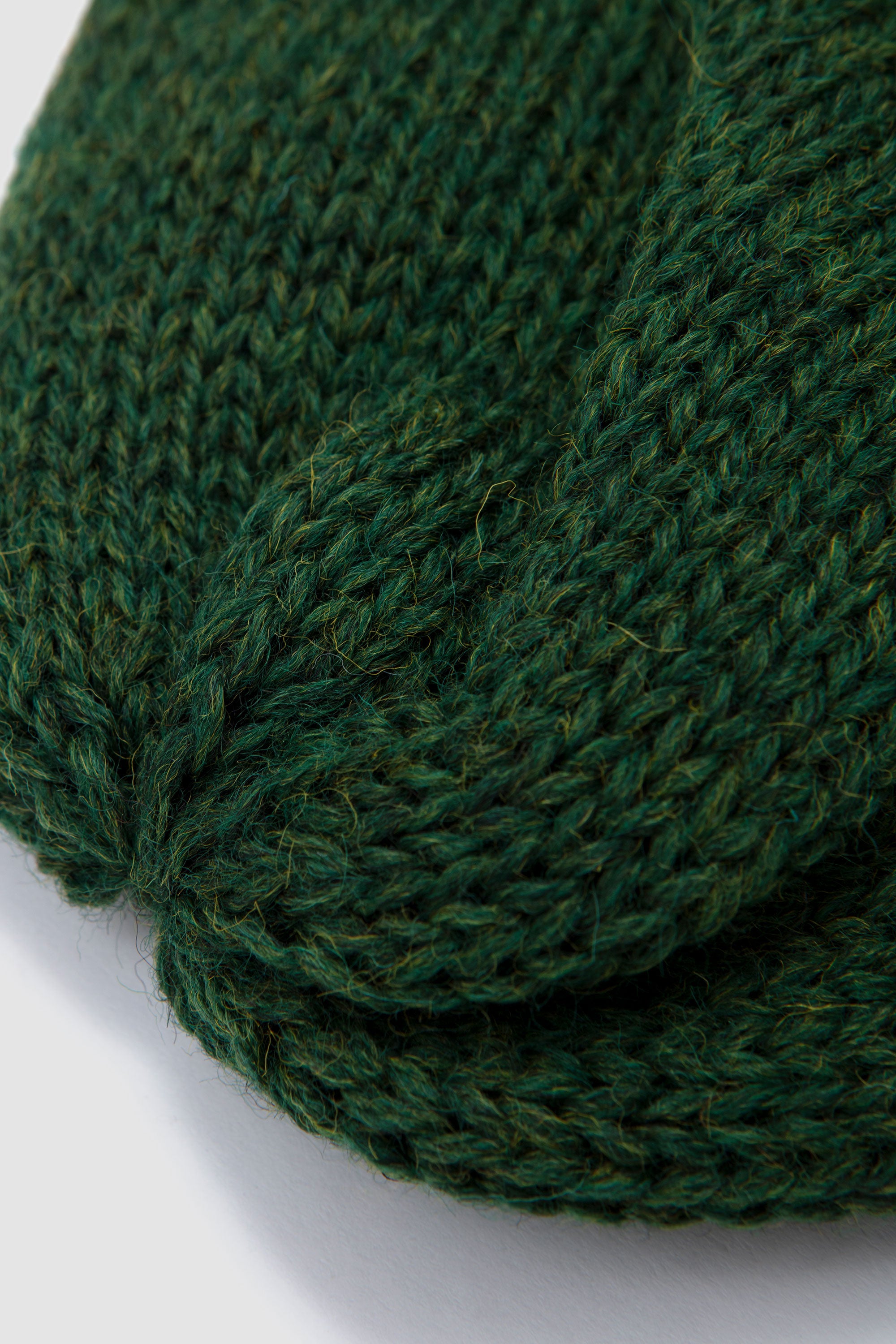Short Watch Cap British Wool Green