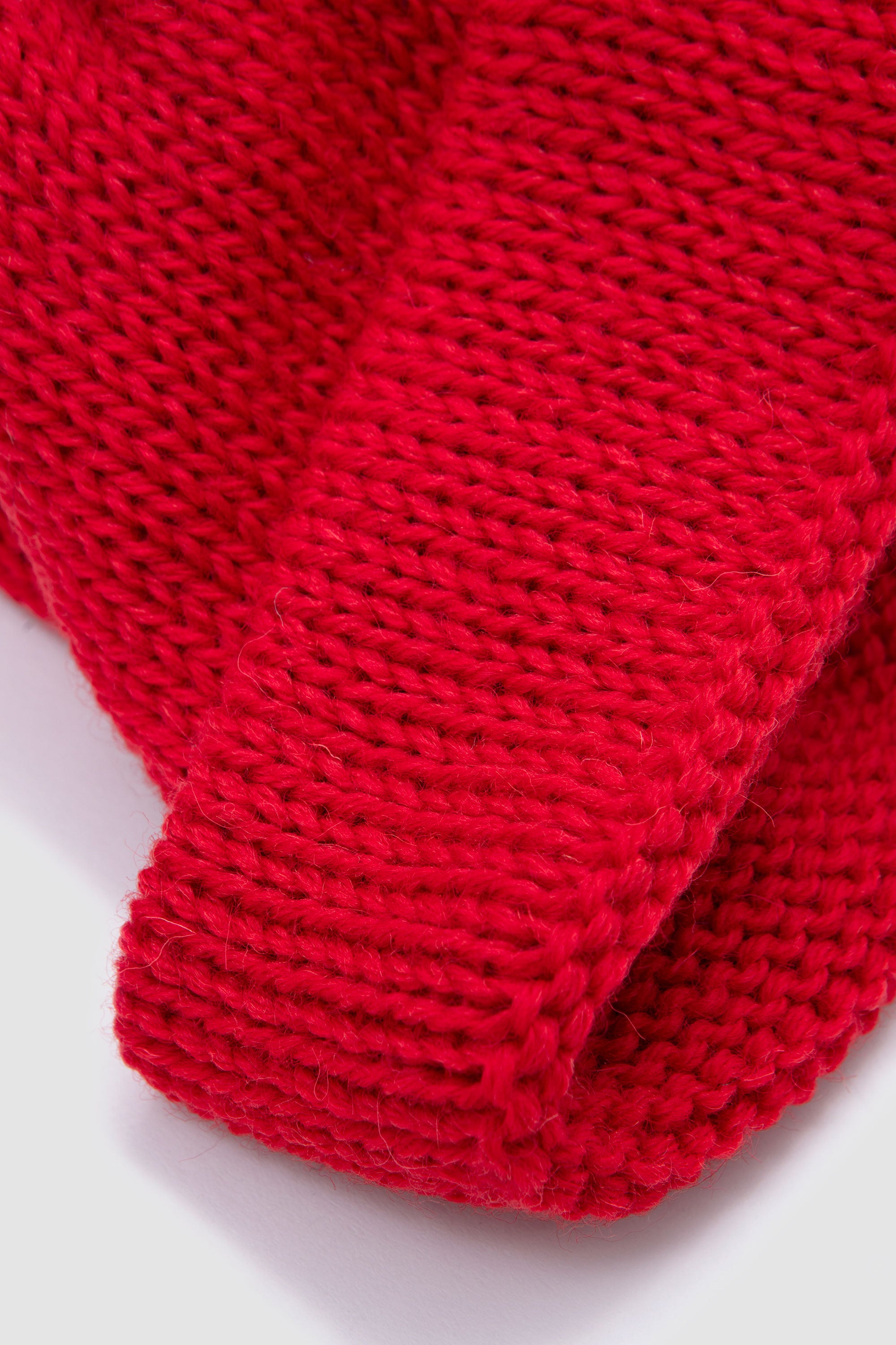 Short Watch Cap British Wool Red