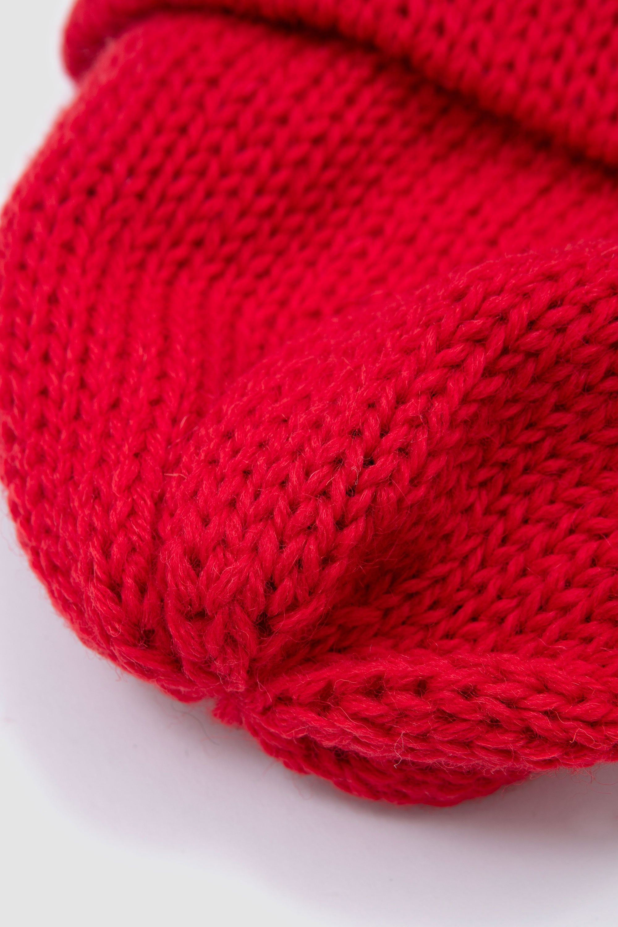 Short Watch Cap British Wool Red