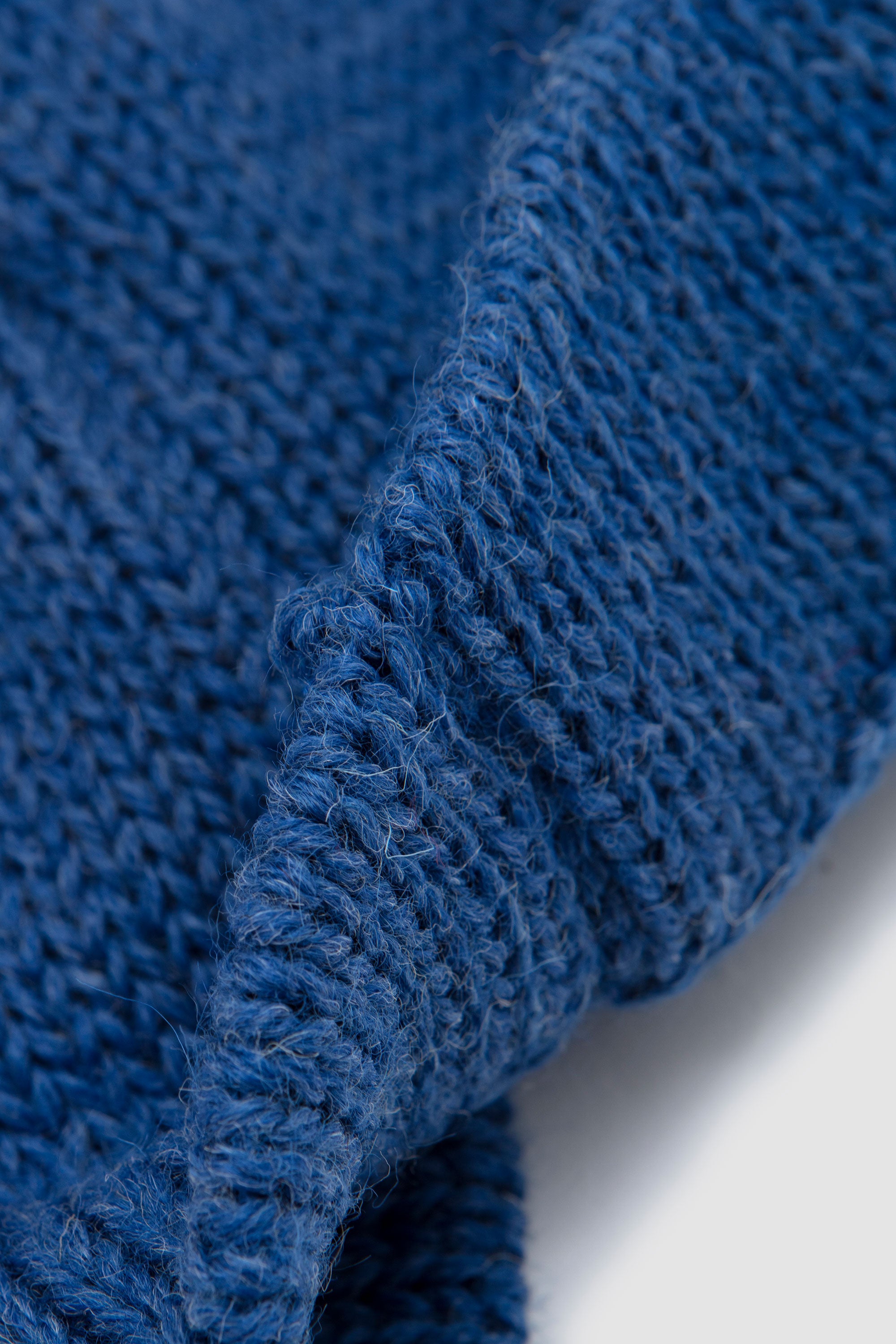 Short Watch Cap British Wool Work Blue