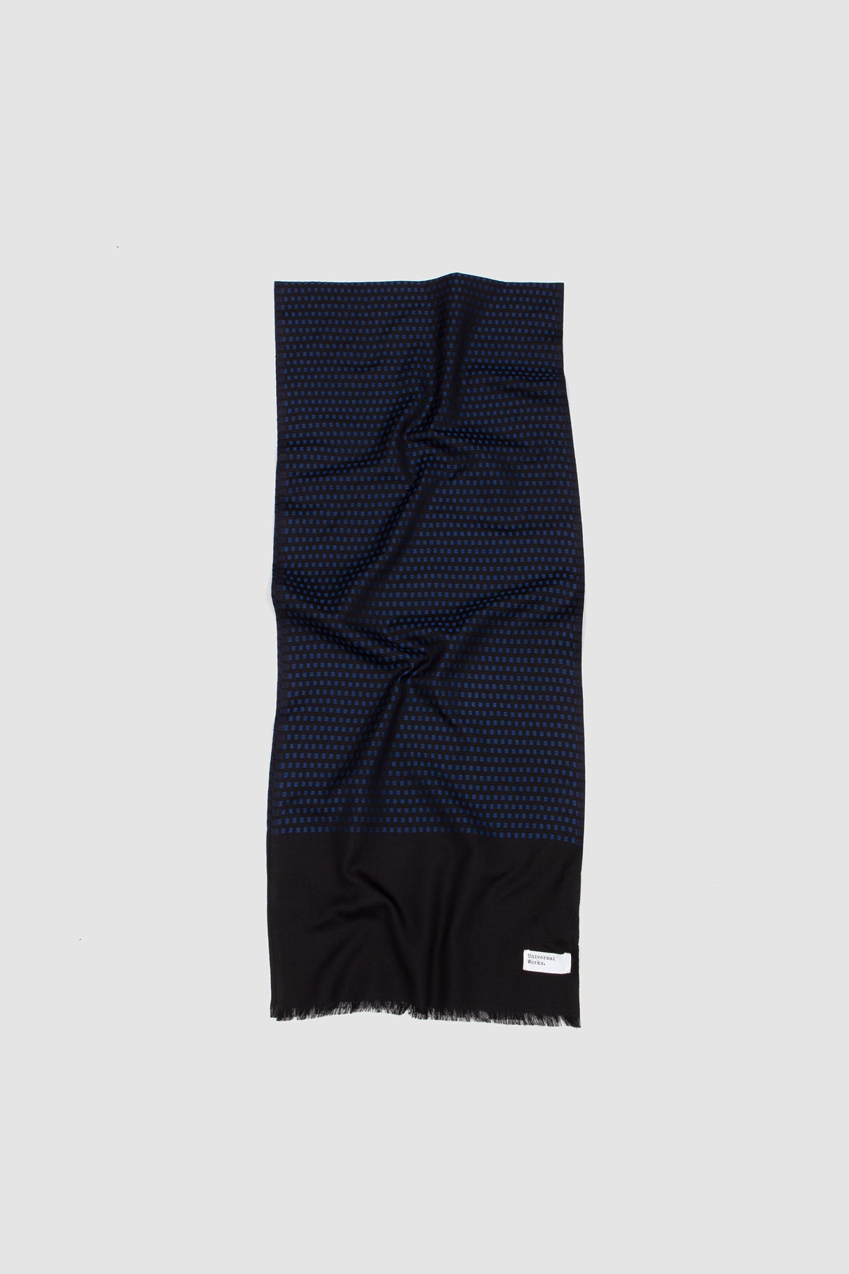 Silk Jacquard Scarf Black/ Blue
