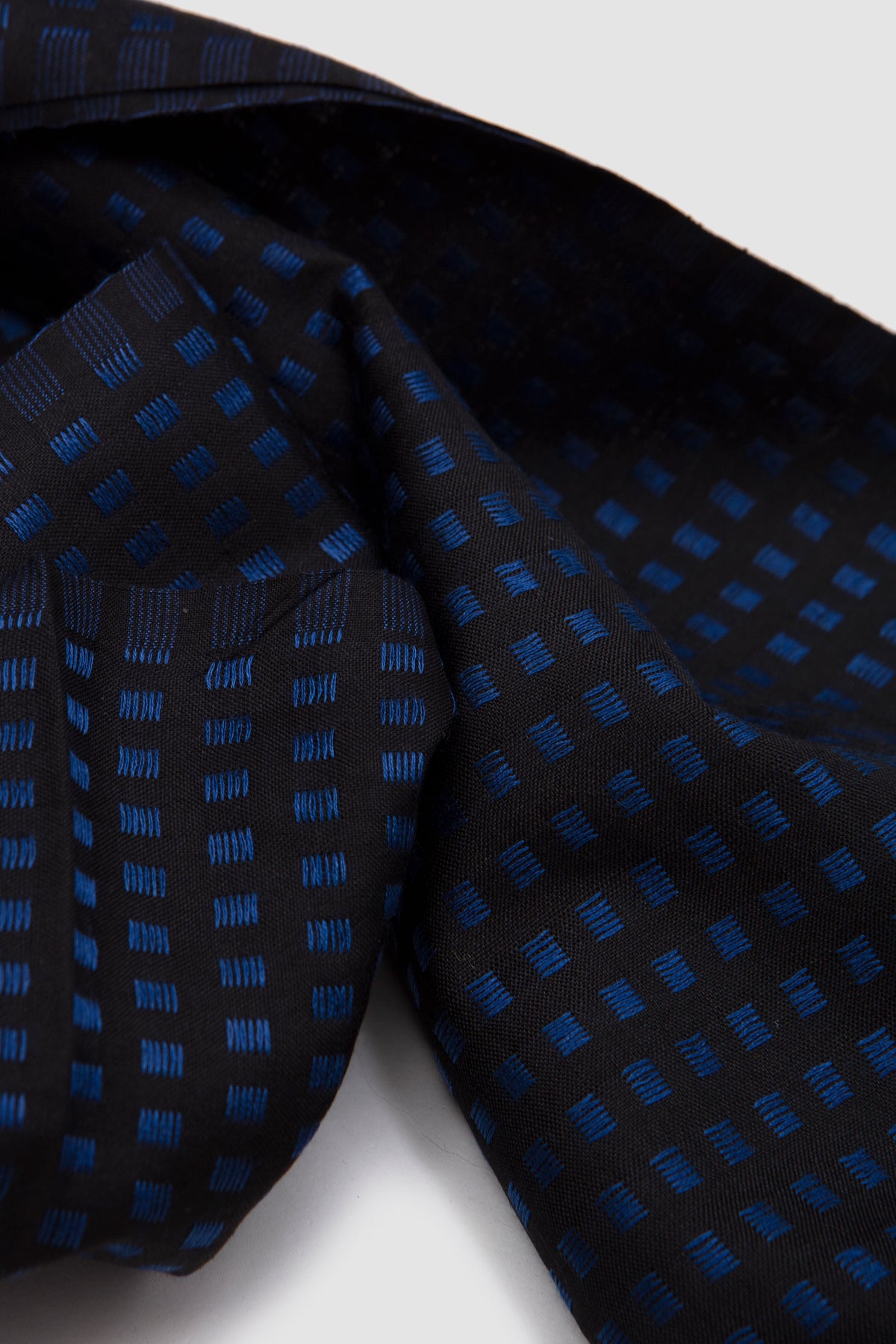 Silk Jacquard Scarf Black/ Blue_4
