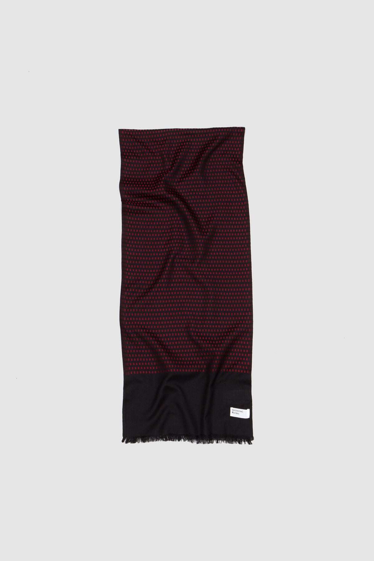 Silk Jacquard Scarf Black/ Red