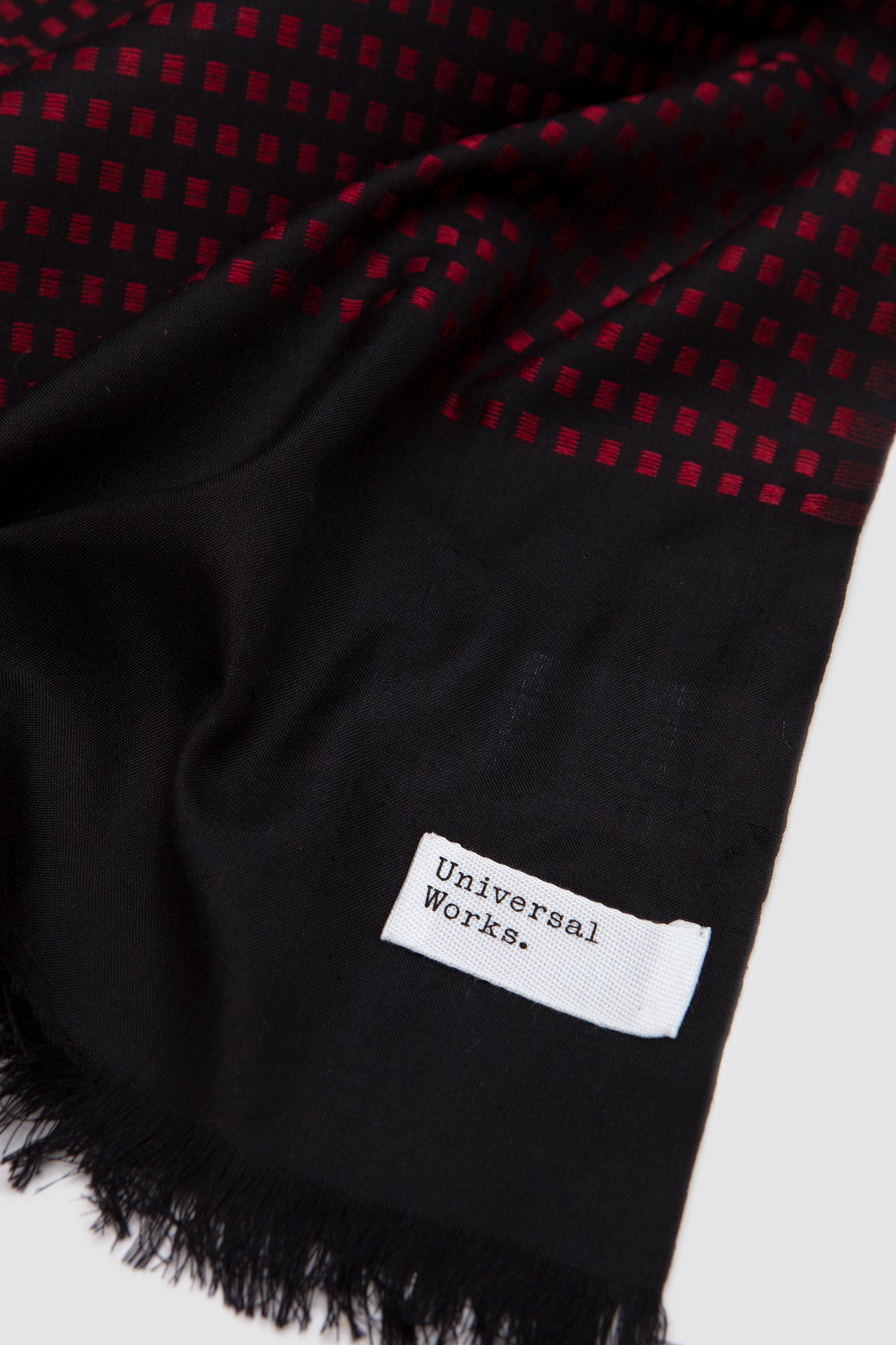 Silk Jacquard Scarf Black/ Red