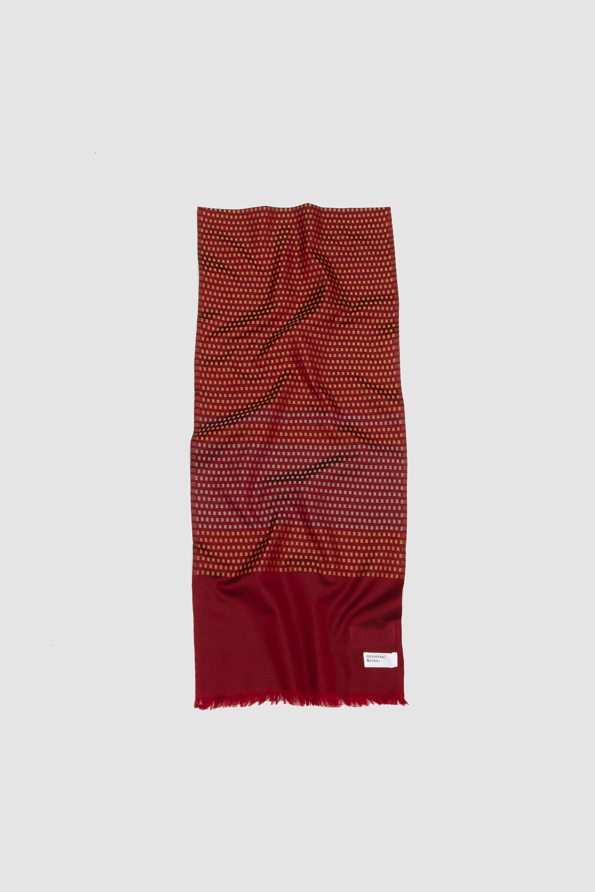Silk Jacquard Scarf Red/ Silver/ Gold