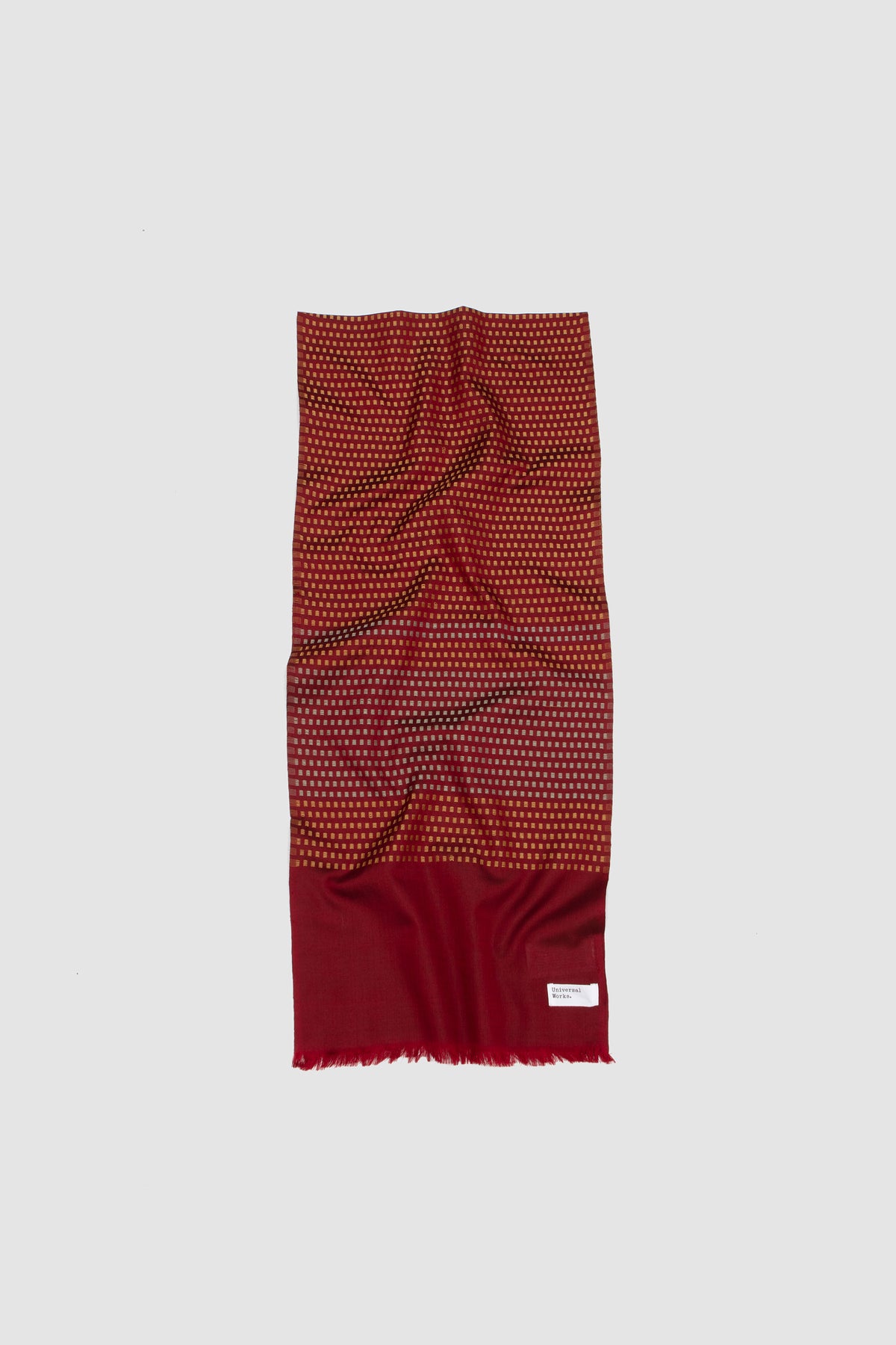 Silk Jacquard Scarf Red/ Silver/ Gold_1