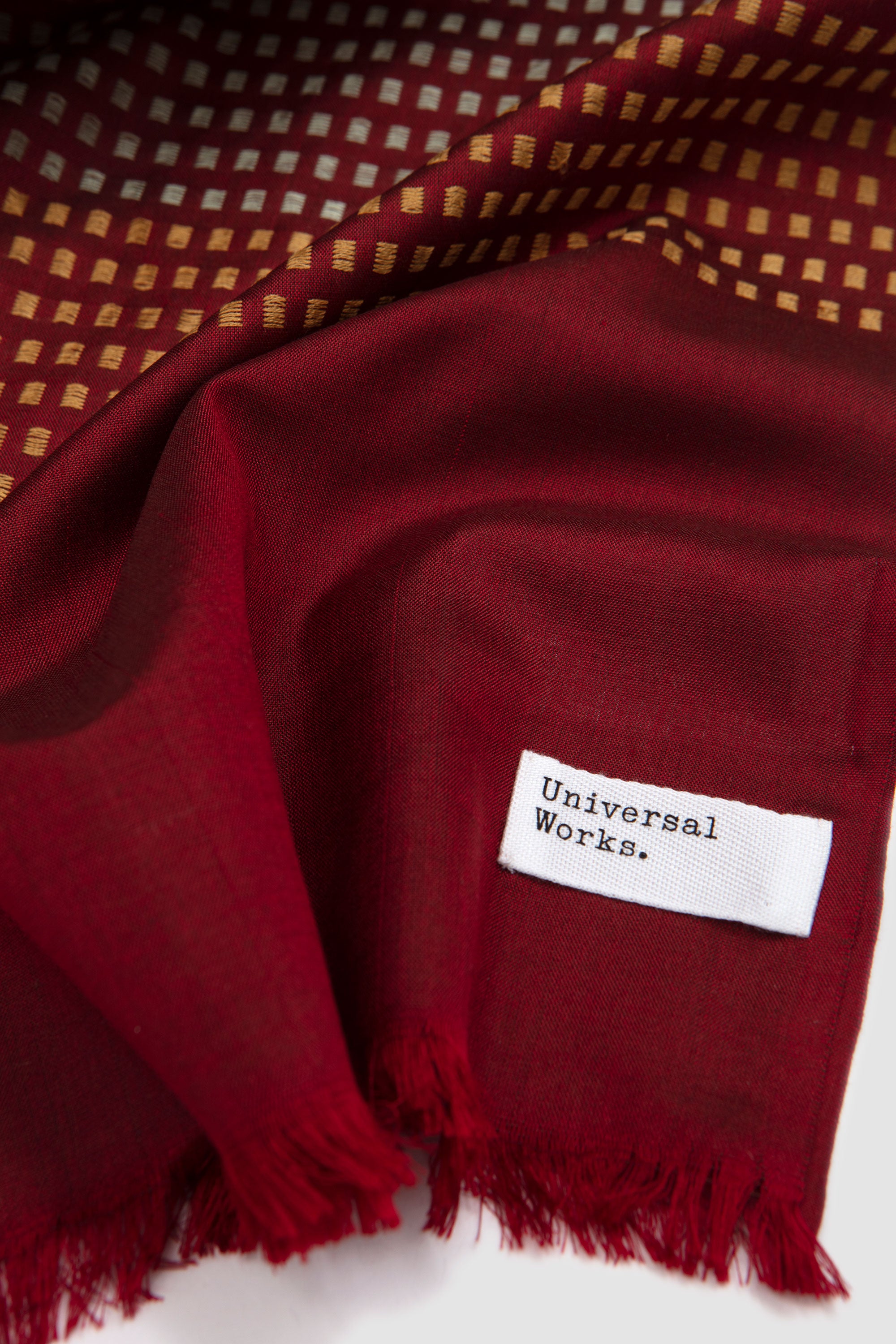 Silk Jacquard Scarf Red/ Silver/ Gold