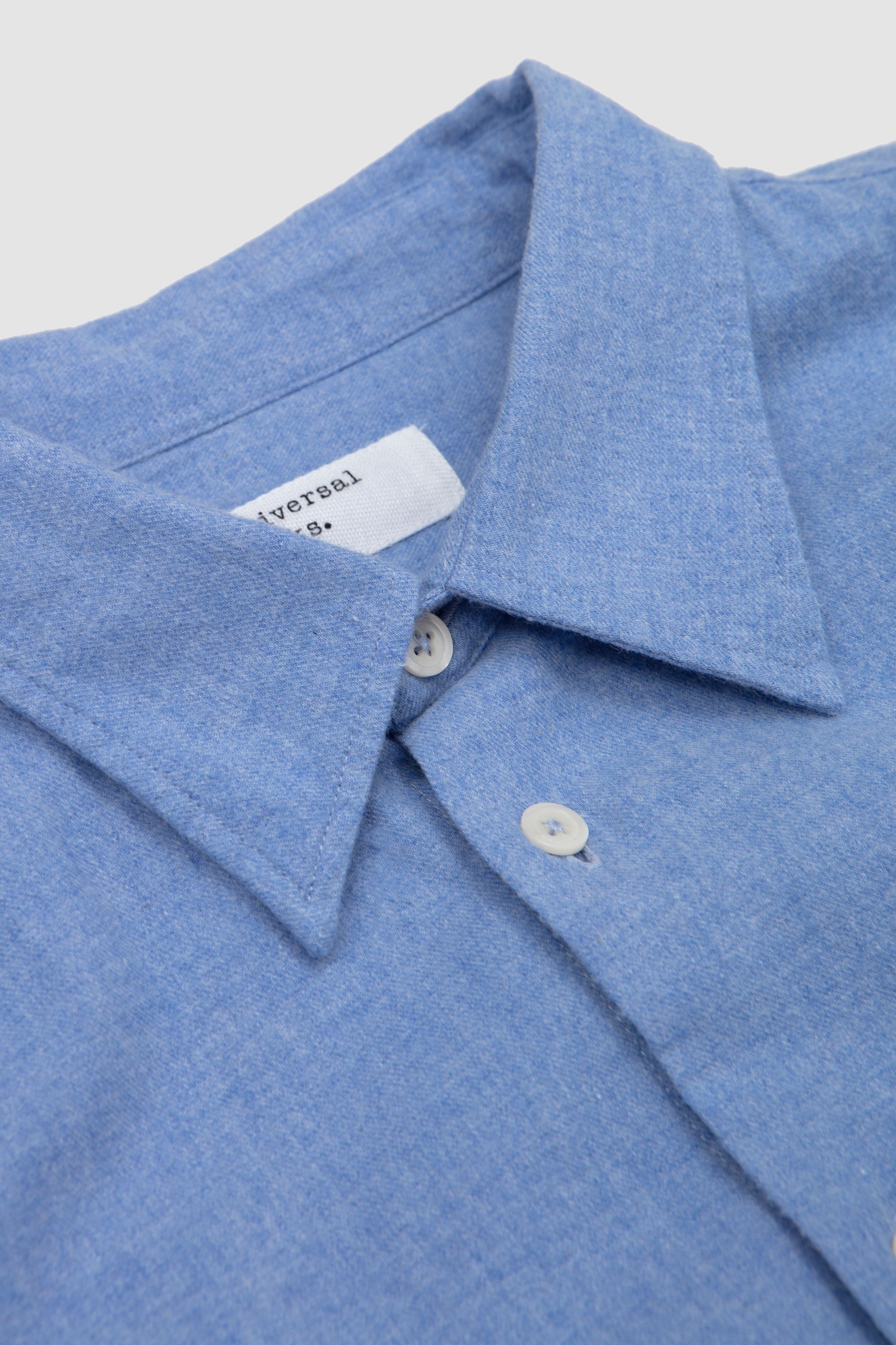Square Pocket Shirt Brushed Flannel Blue_2