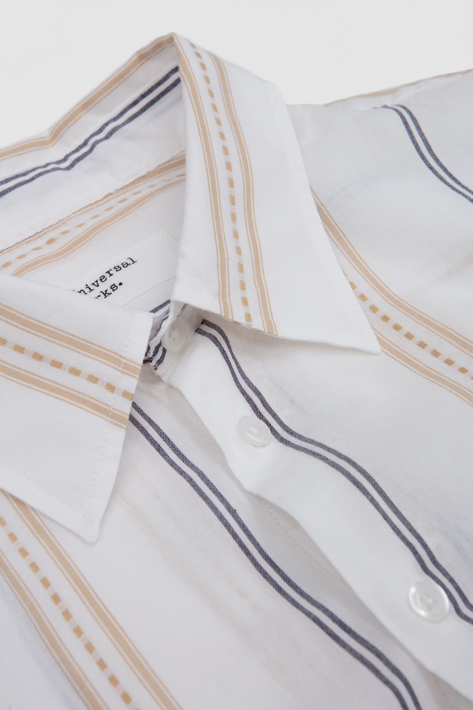 Square Pocket Shirt Hendrix Stripe Ecru/ Navy/ Sand_2