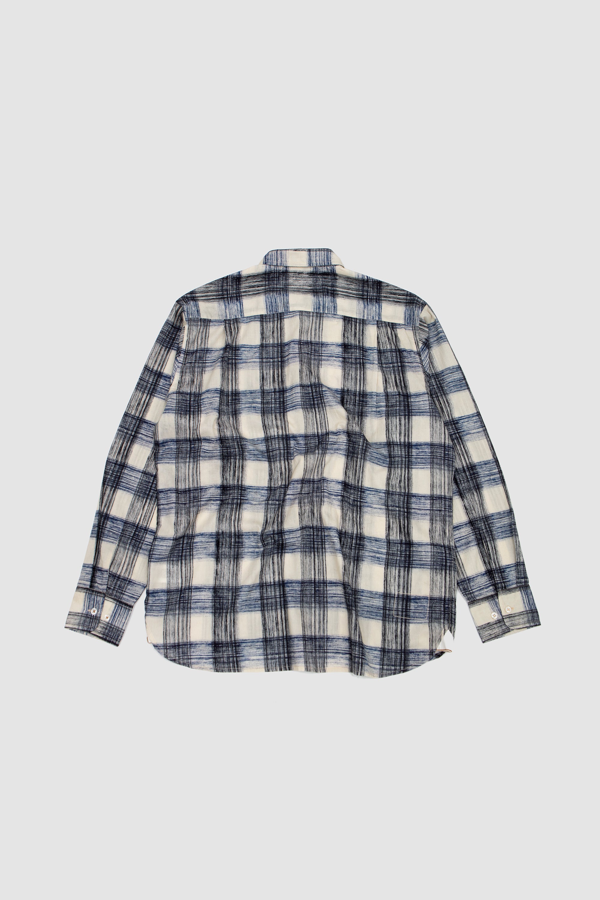 Square Pocket Shirt Window Panes Navy_4